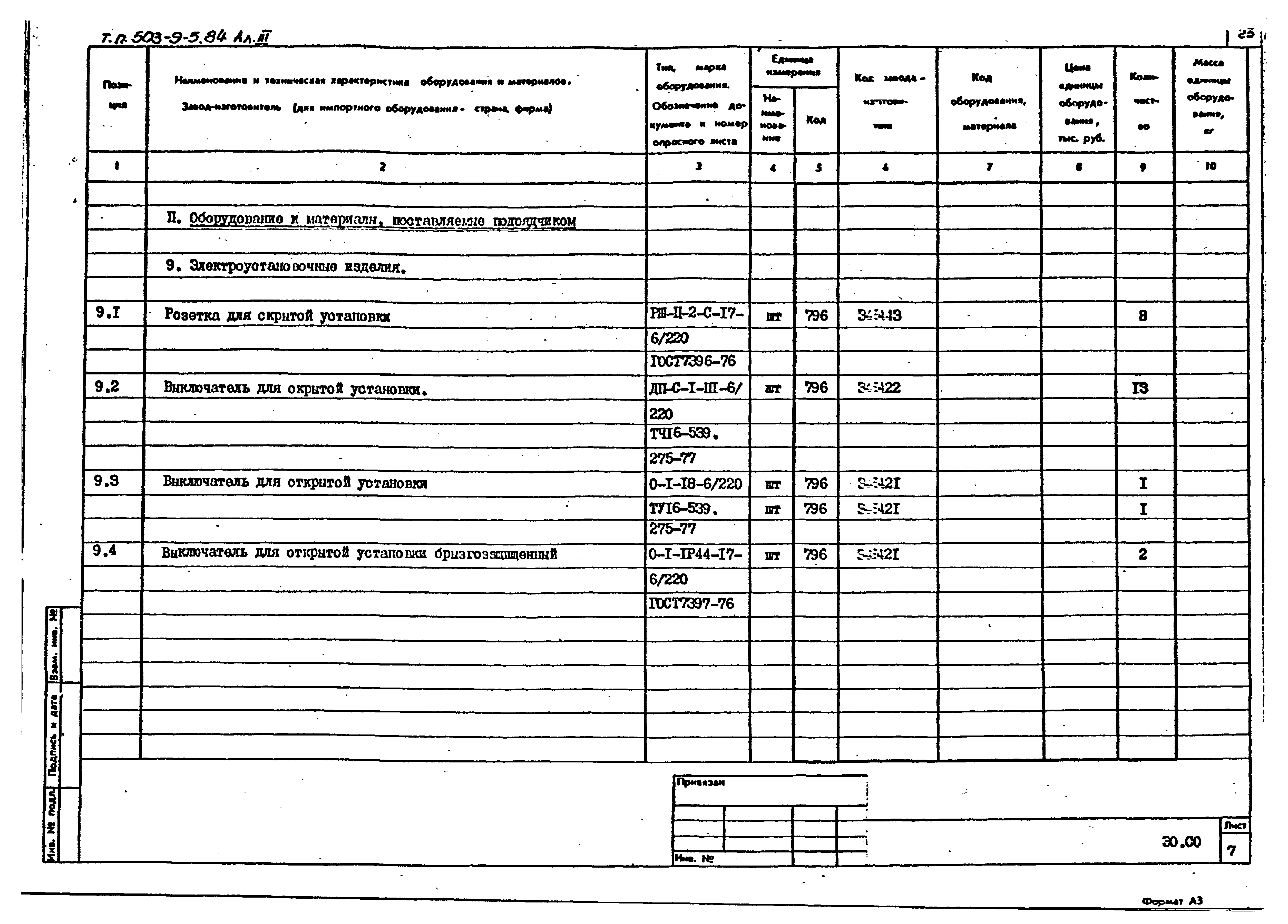 Типовой проект 503-9-5.84