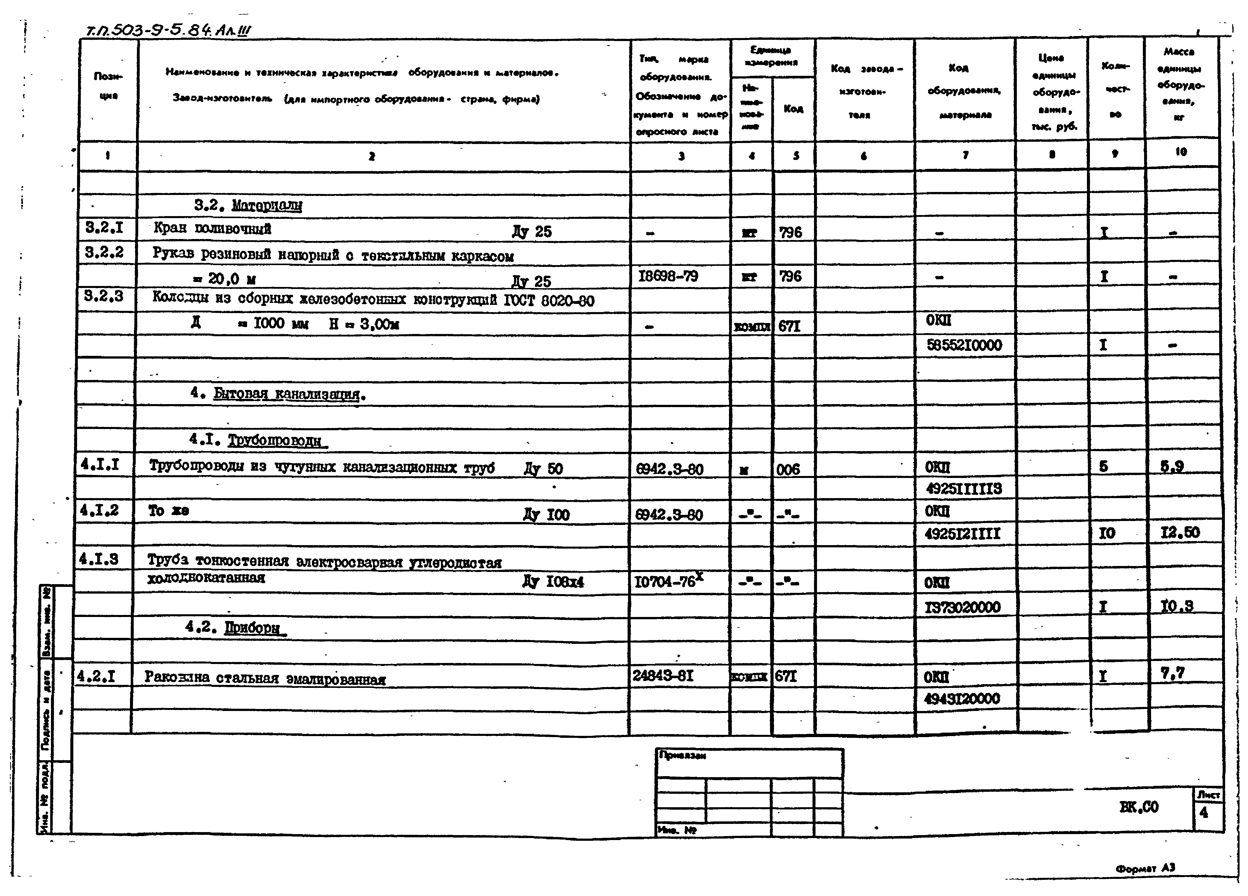 Типовой проект 503-9-5.84