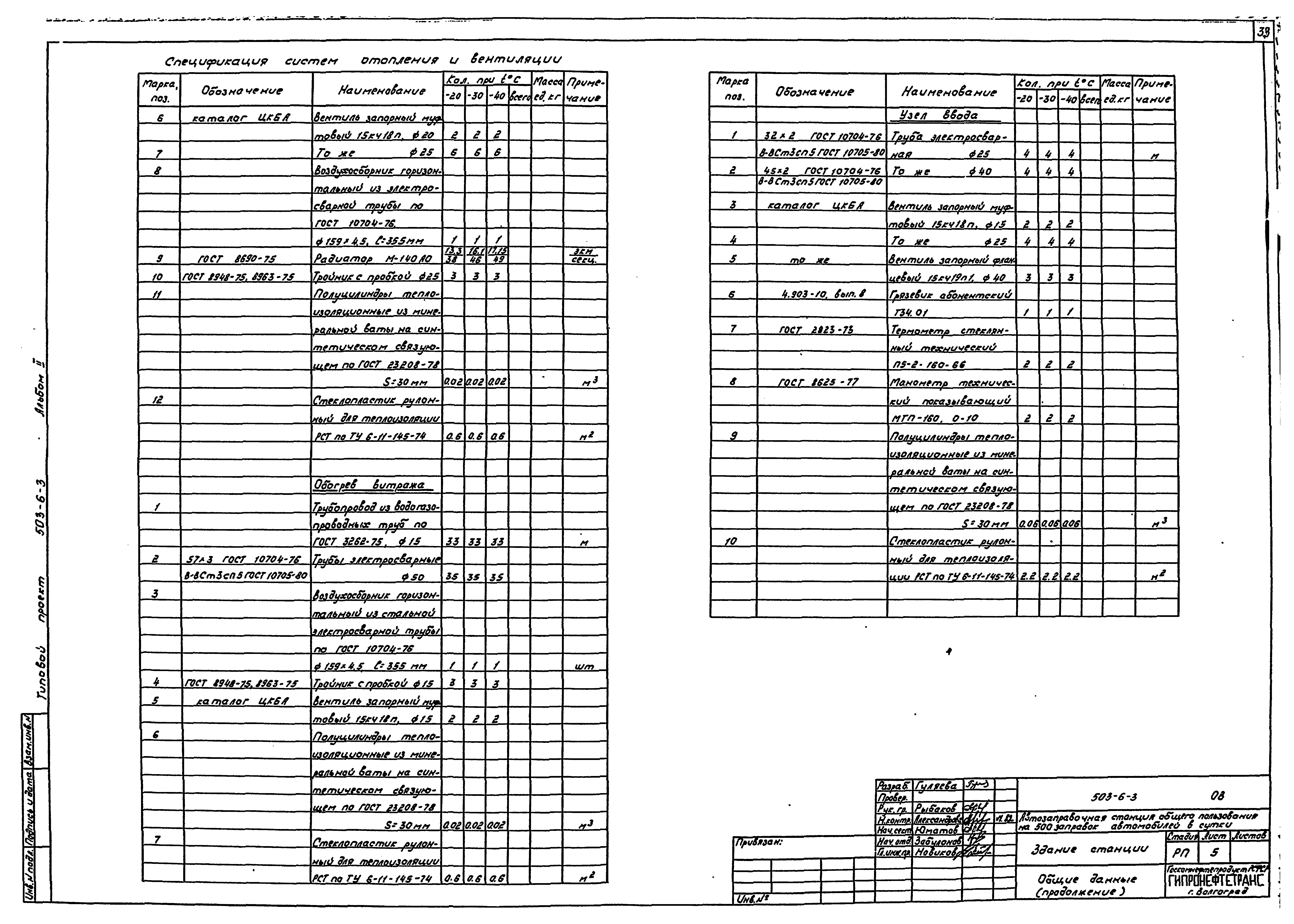 Типовой проект 503-6-3