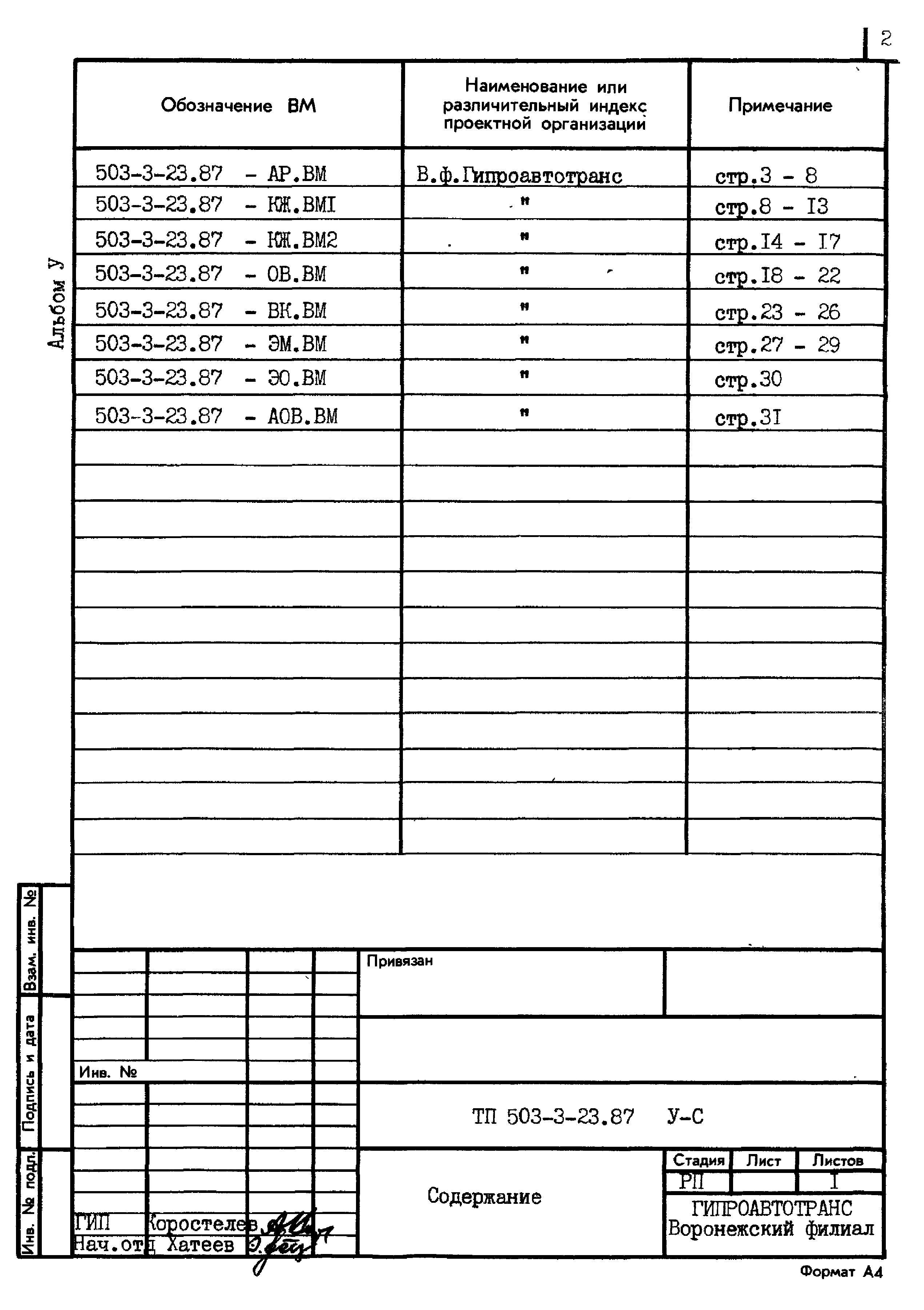 Типовой проект 503-3-23.87