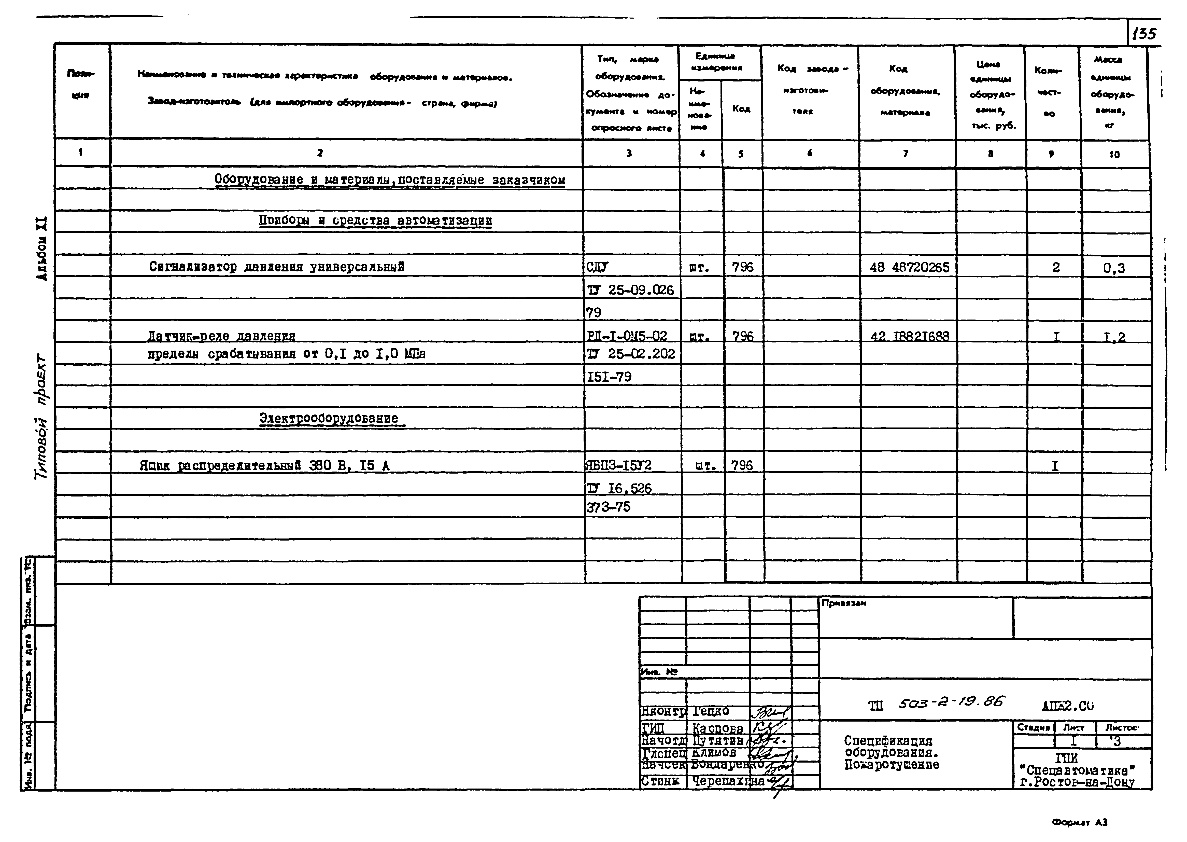 Типовой проект 503-2-19.86