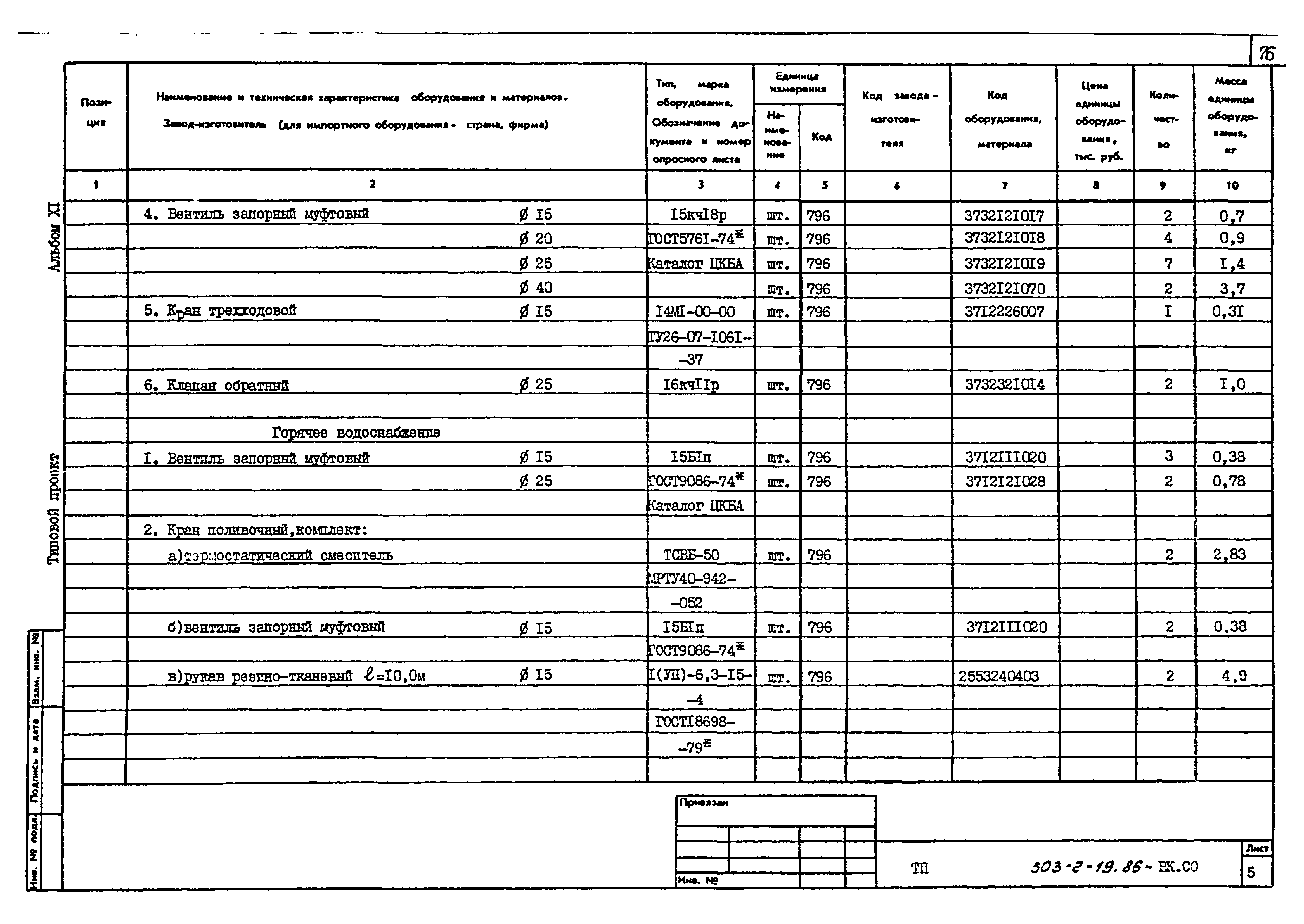 Типовой проект 503-2-19.86