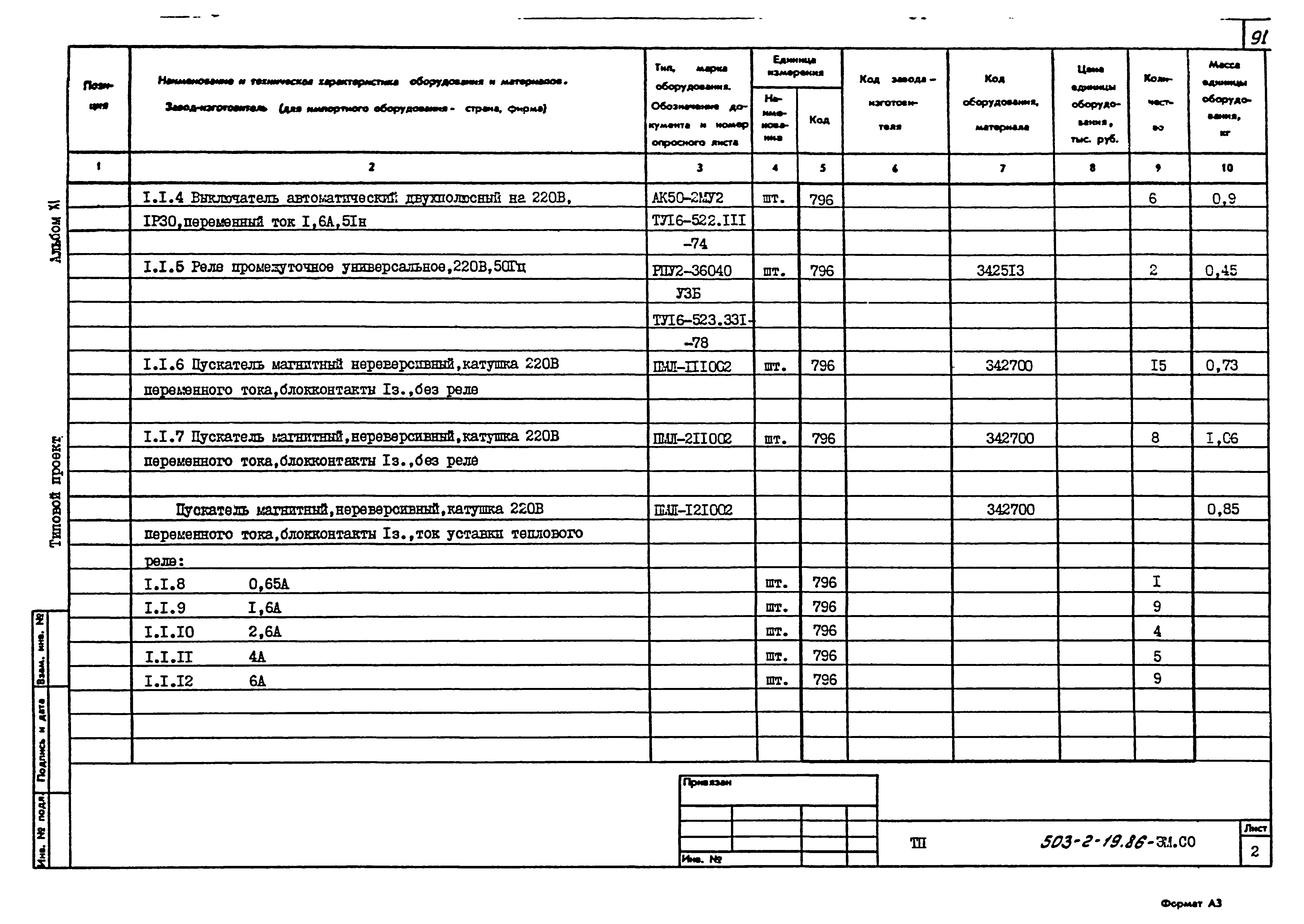 Типовой проект 503-2-19.86