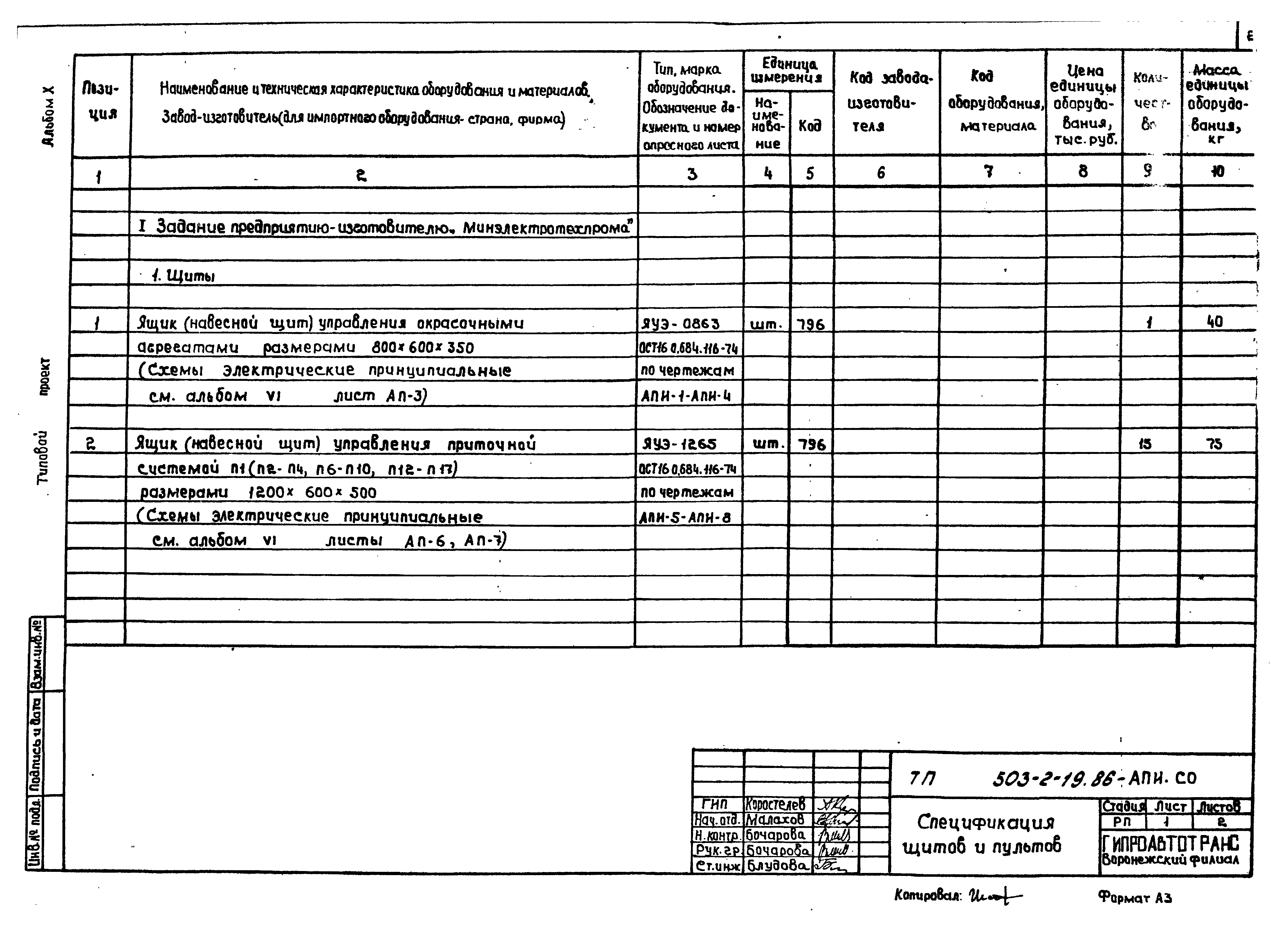 Типовой проект 503-2-19.86