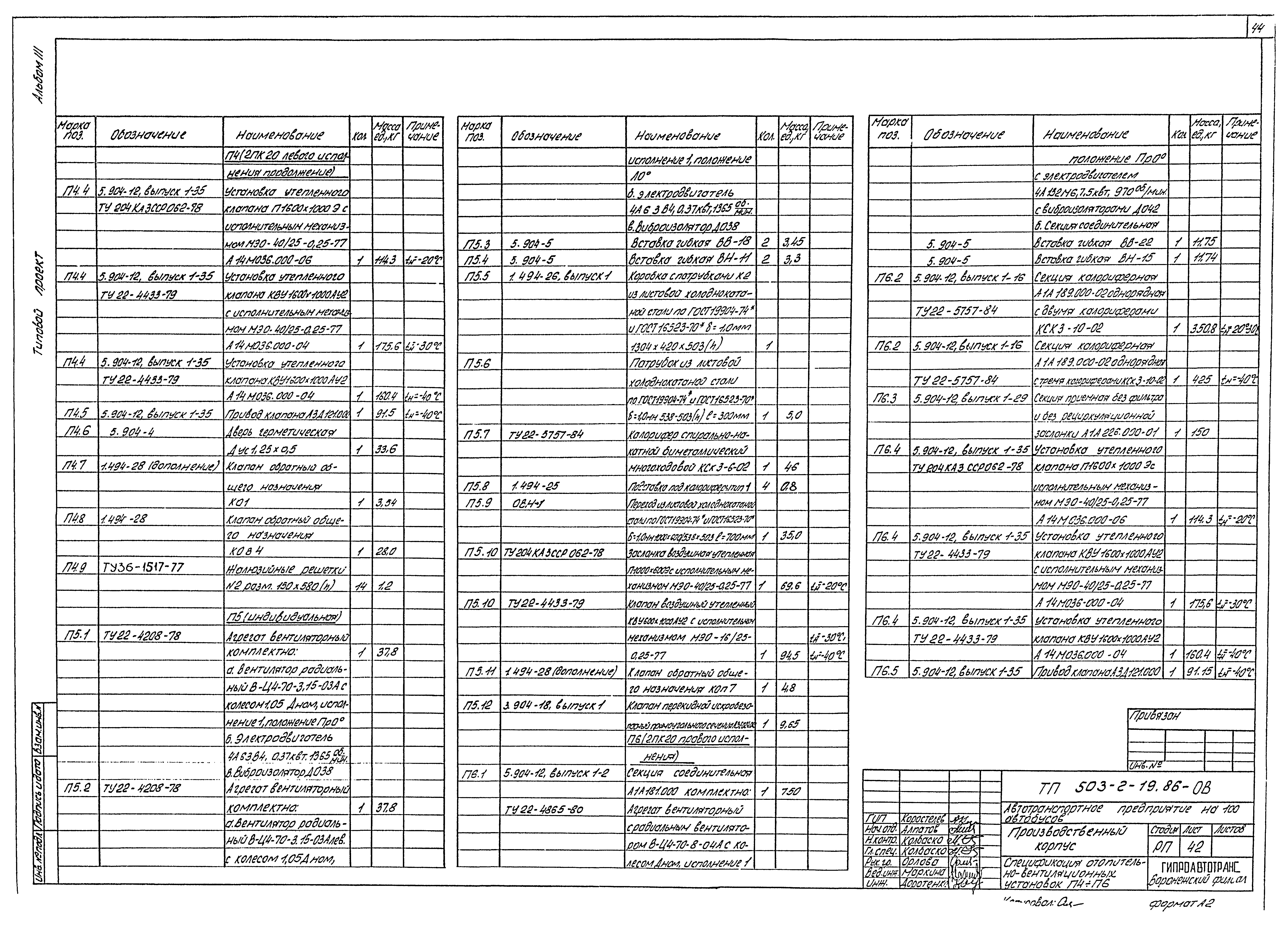 Типовой проект 503-2-19.86