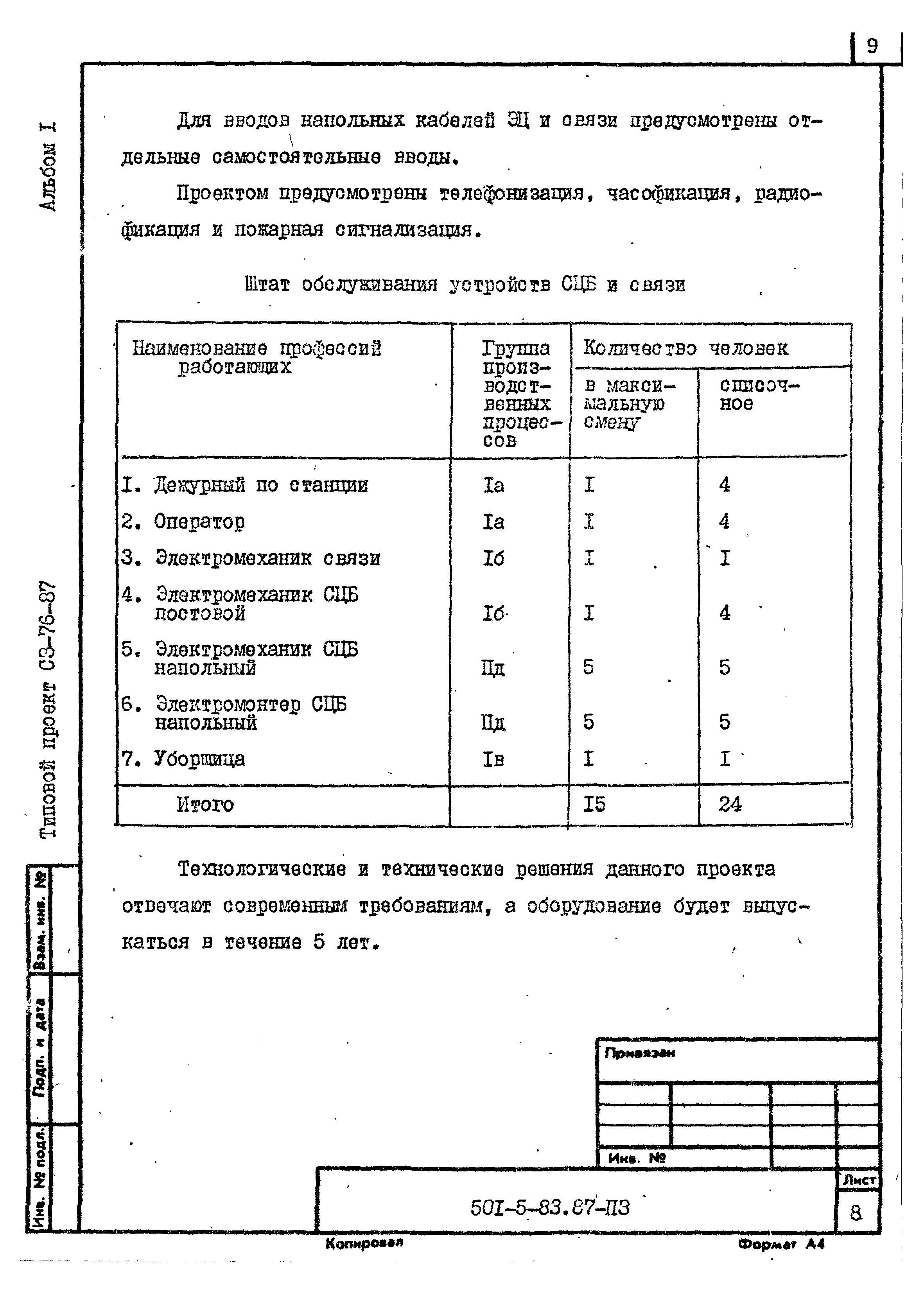 Типовой проект 501-5-83.87