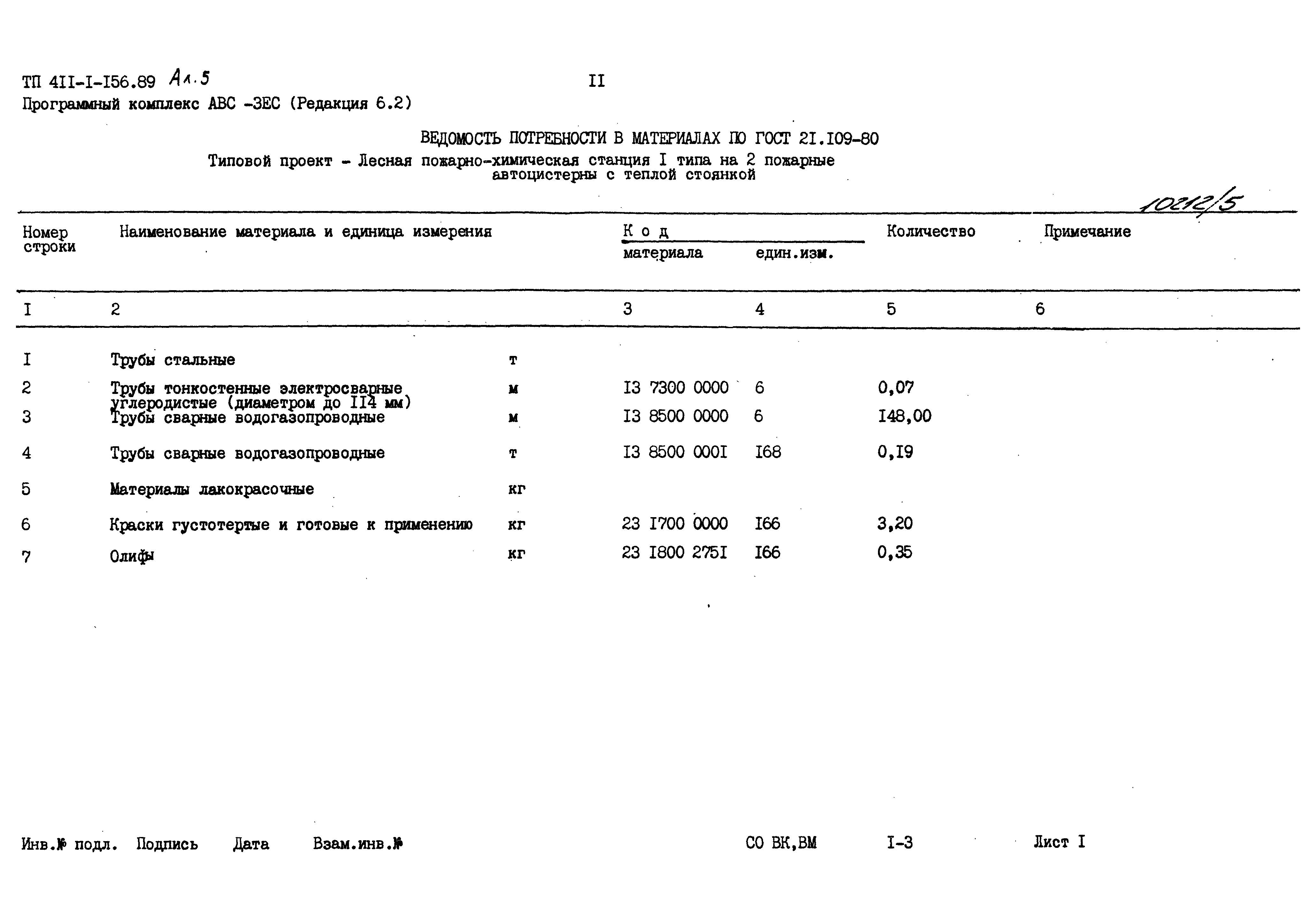 Типовой проект 411-1-156.89