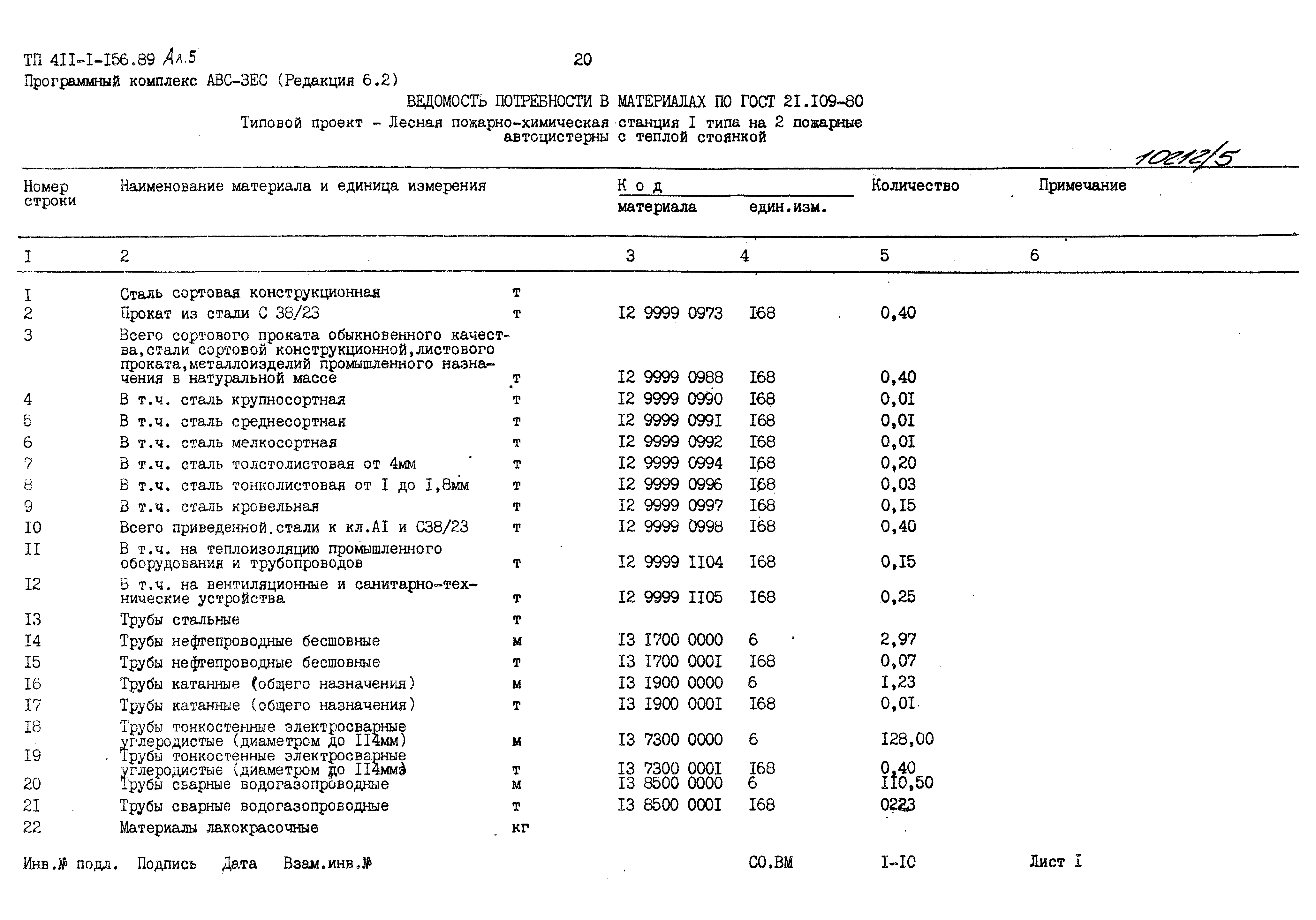 Типовой проект 411-1-156.89