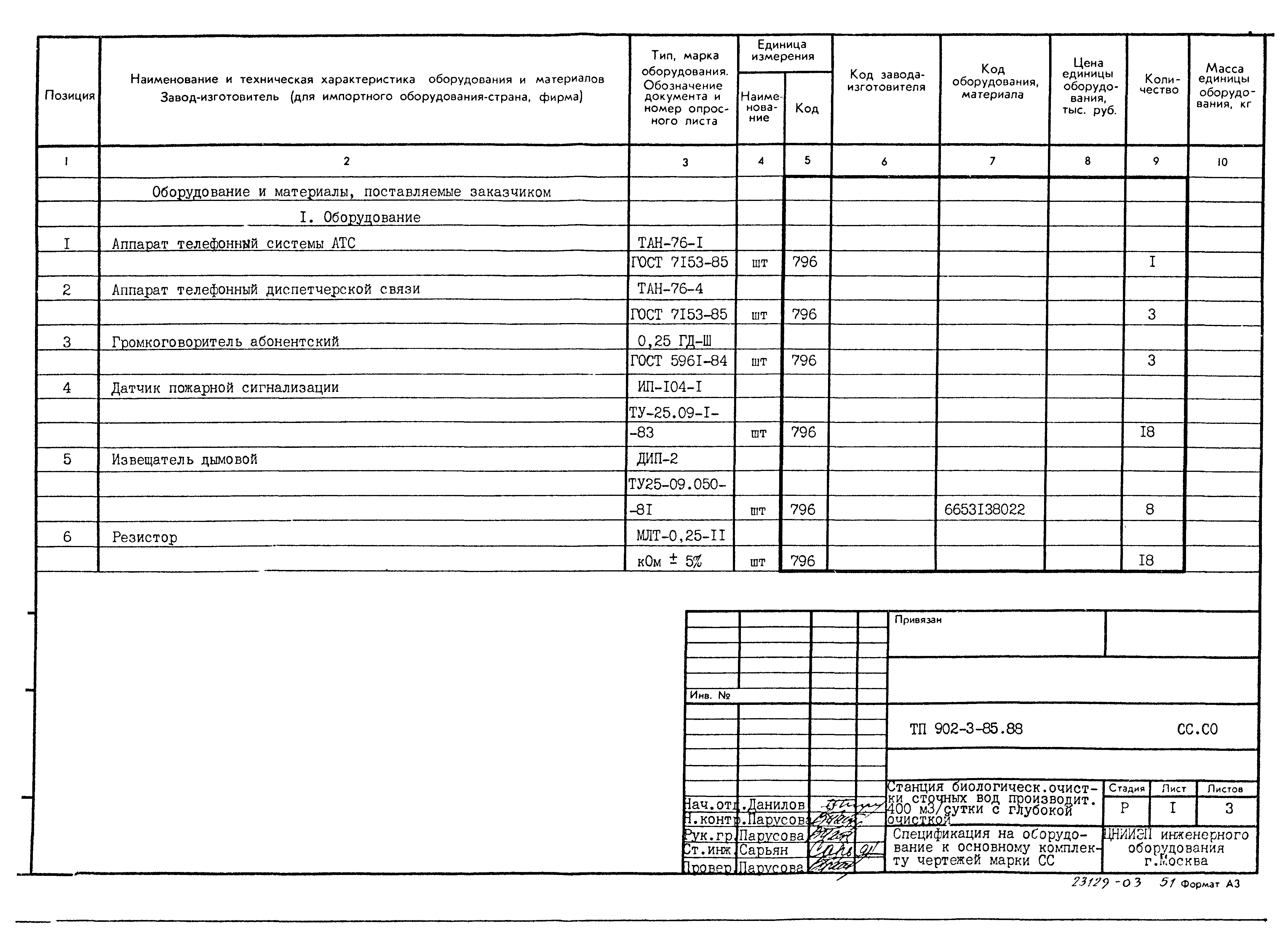 Типовой проект 902-3-85.88