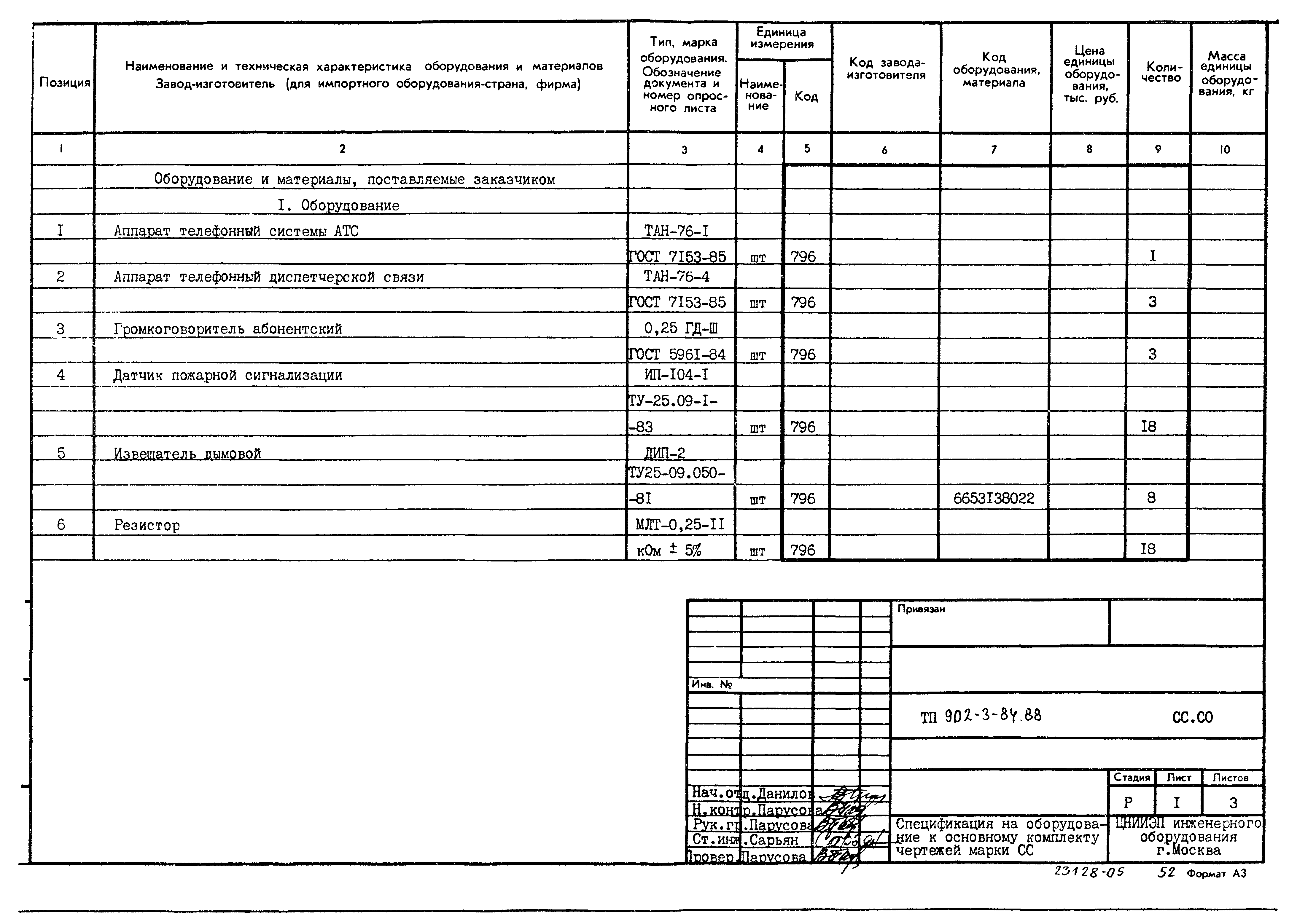 Типовой проект 902-3-84.88