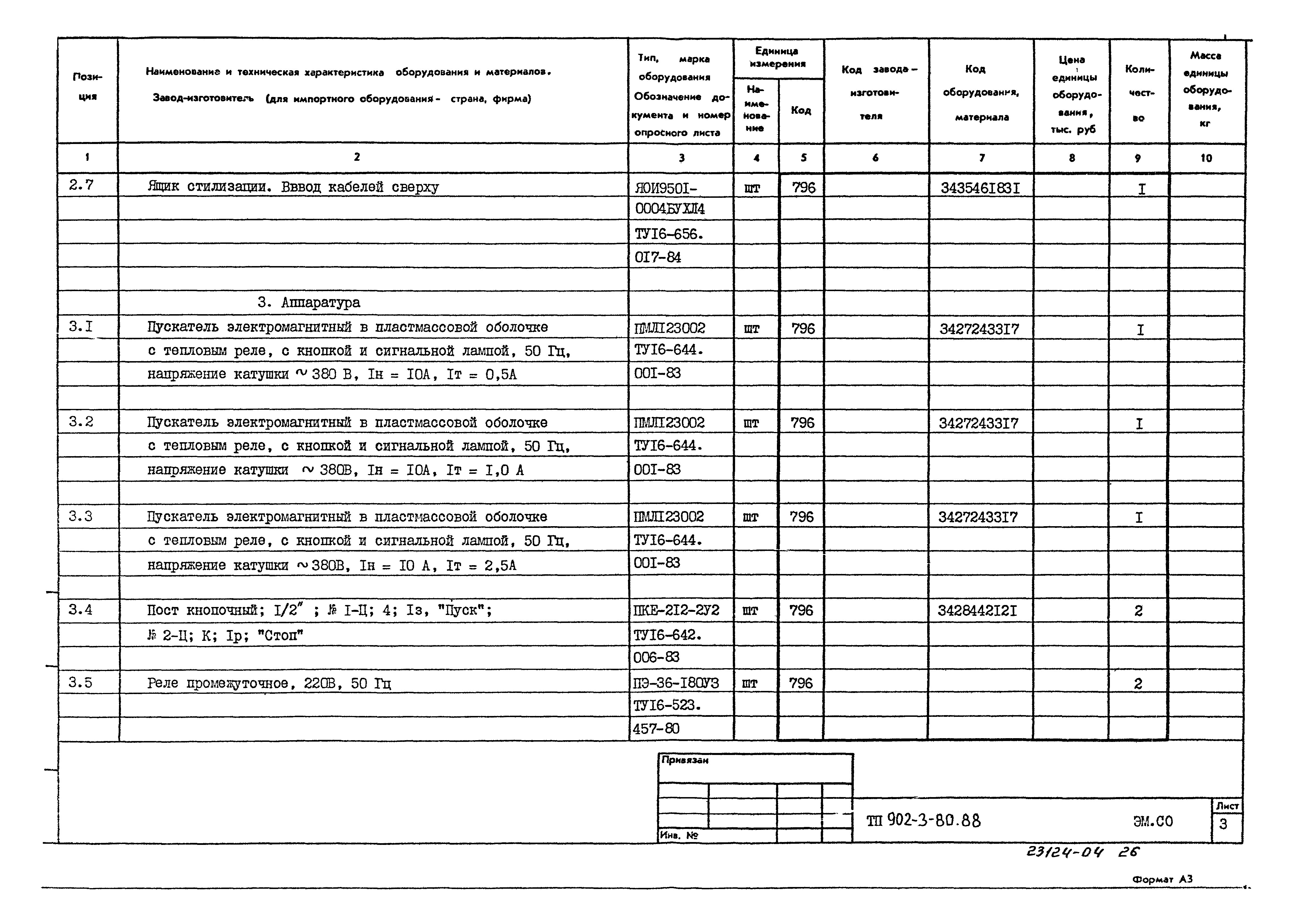 Типовой проект 902-3-80.88