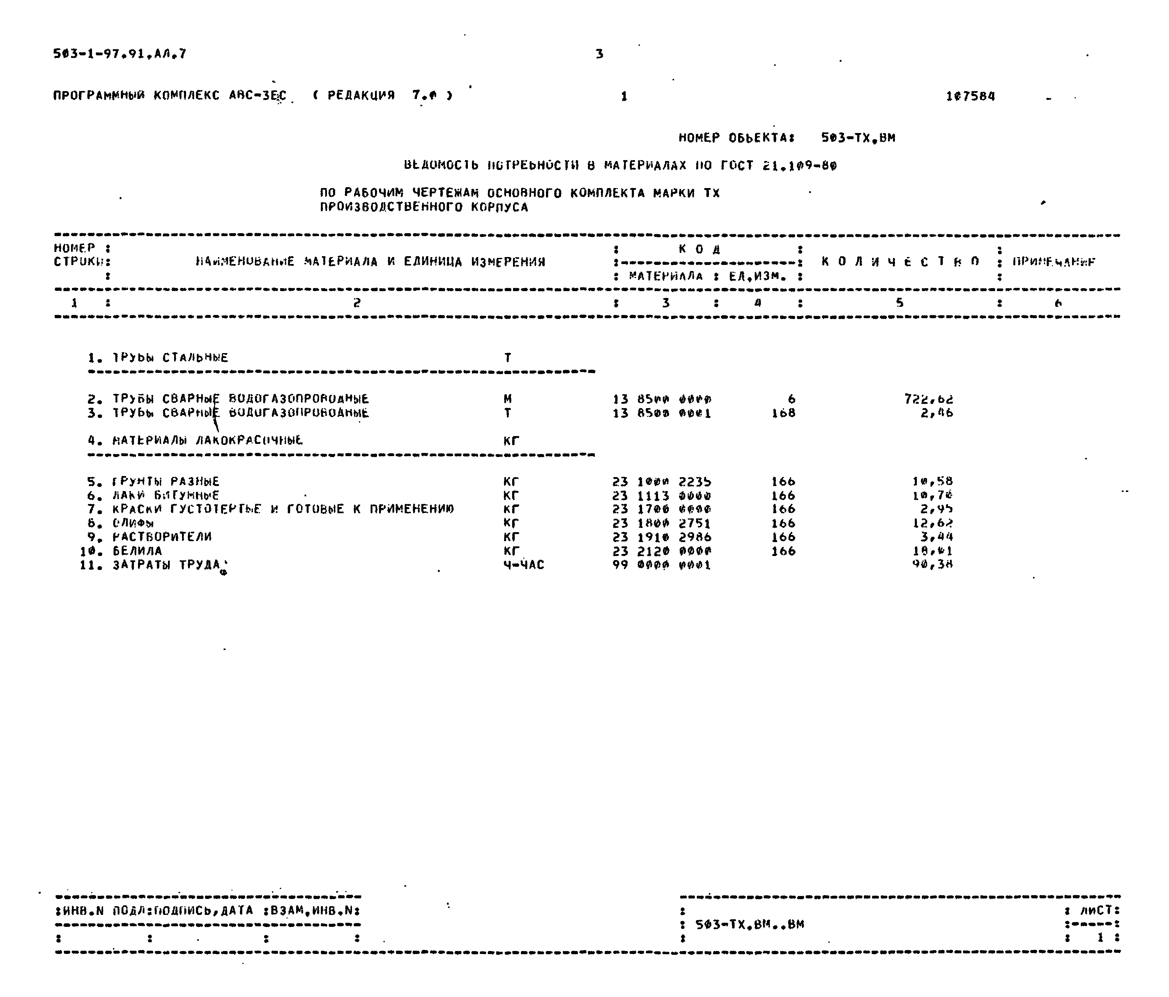 Типовой проект 503-1-97.91