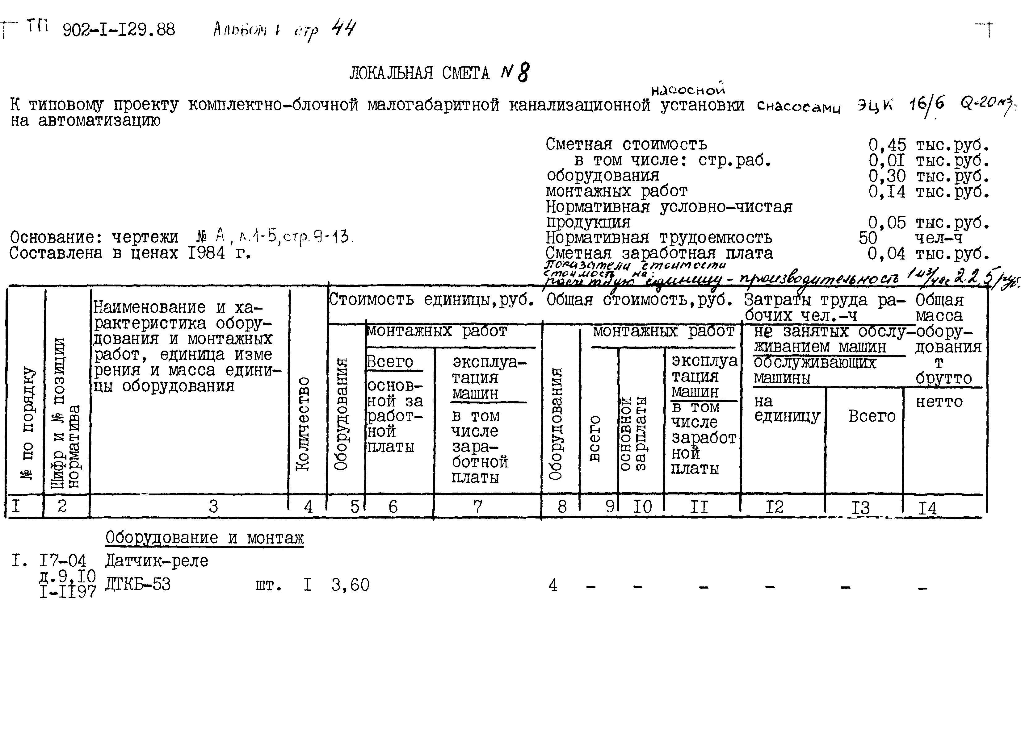 Типовой проект 902-1-129.88