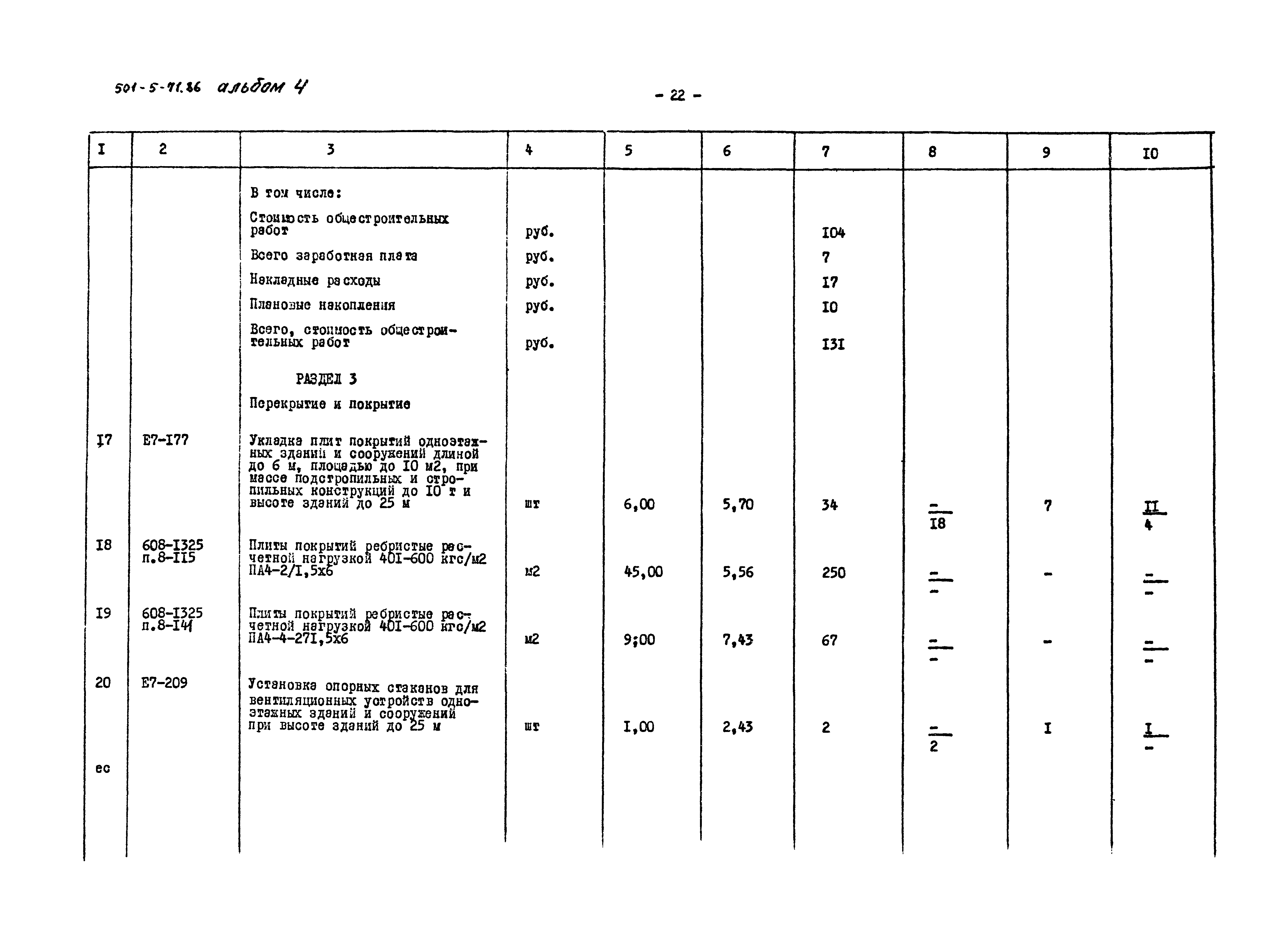 Типовой проект 501-5-71.86