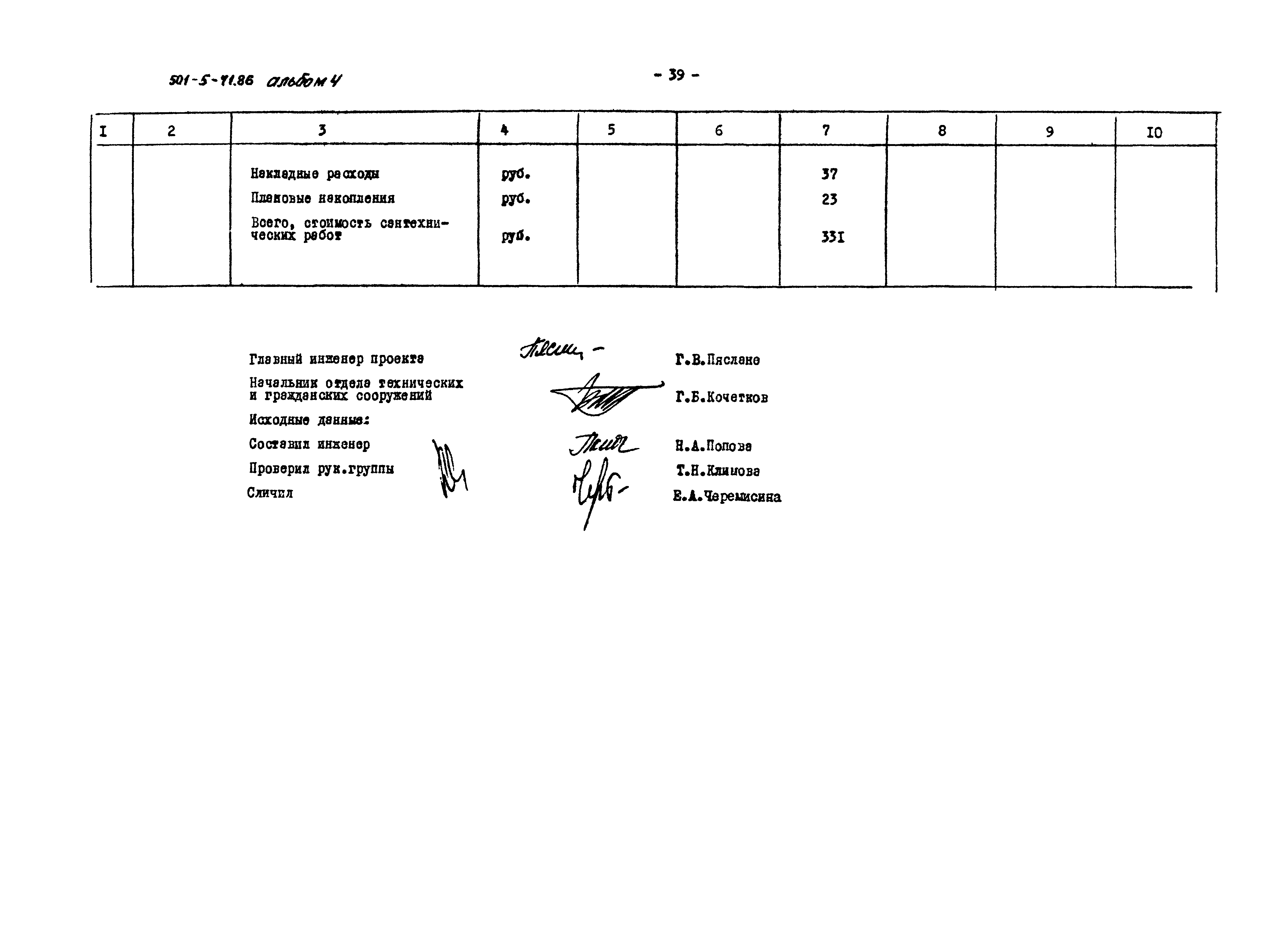 Типовой проект 501-5-71.86