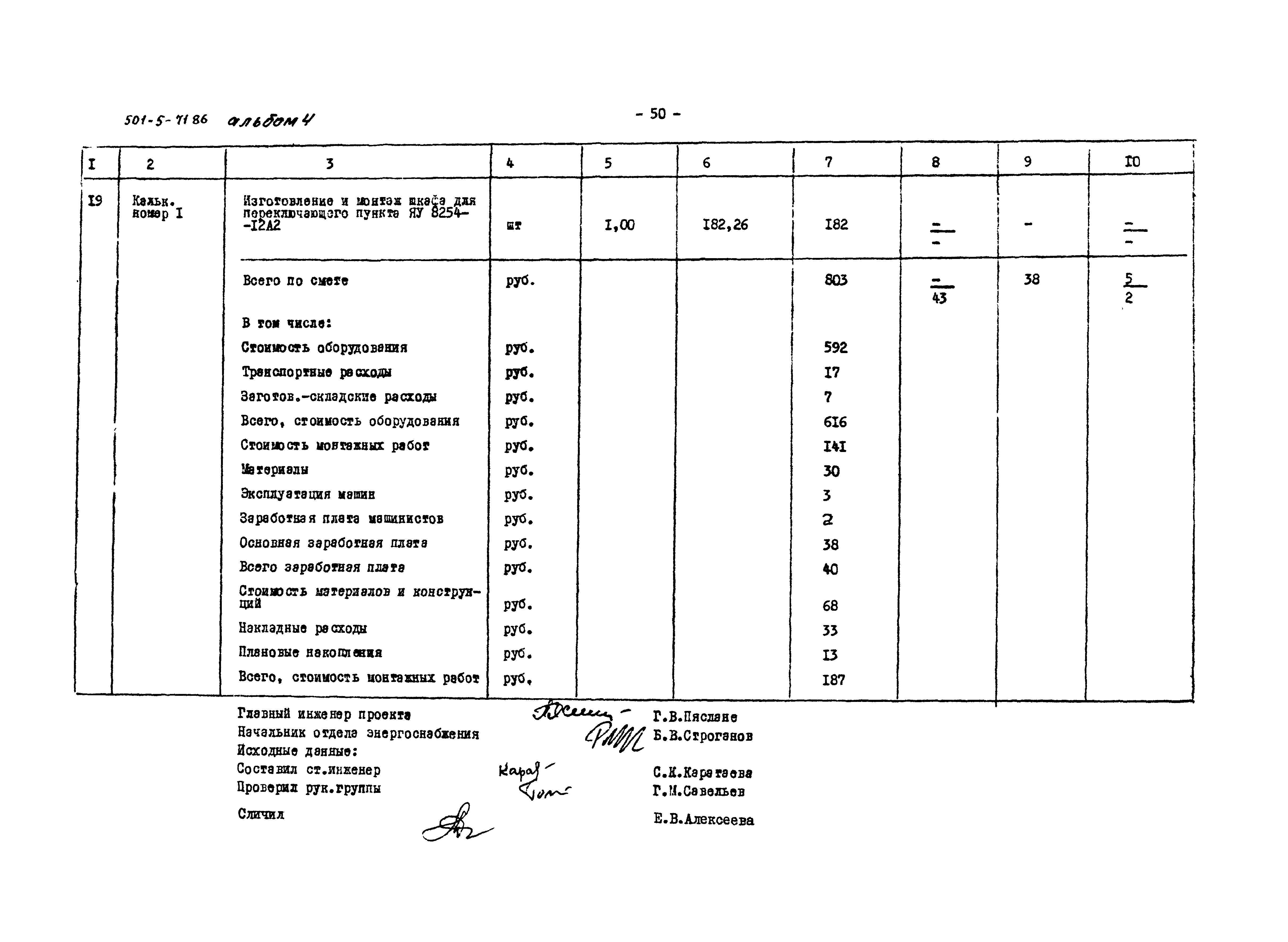 Типовой проект 501-5-71.86