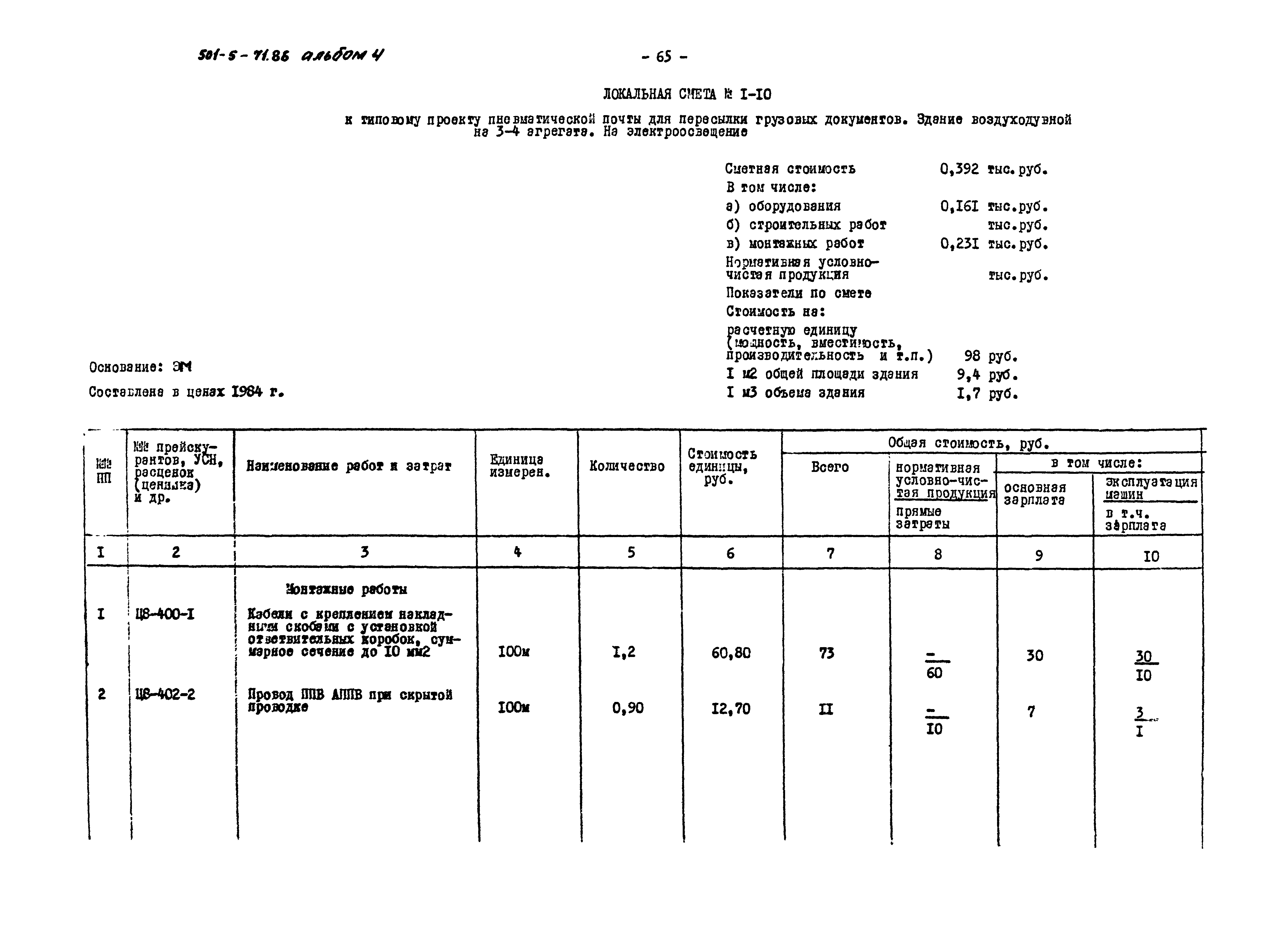 Типовой проект 501-5-71.86
