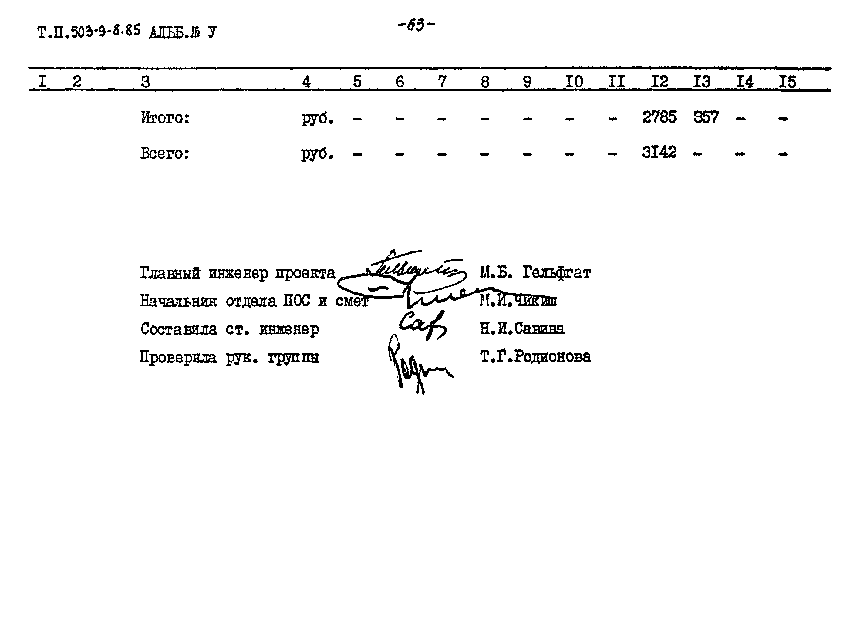 Типовой проект 503-9-8.85