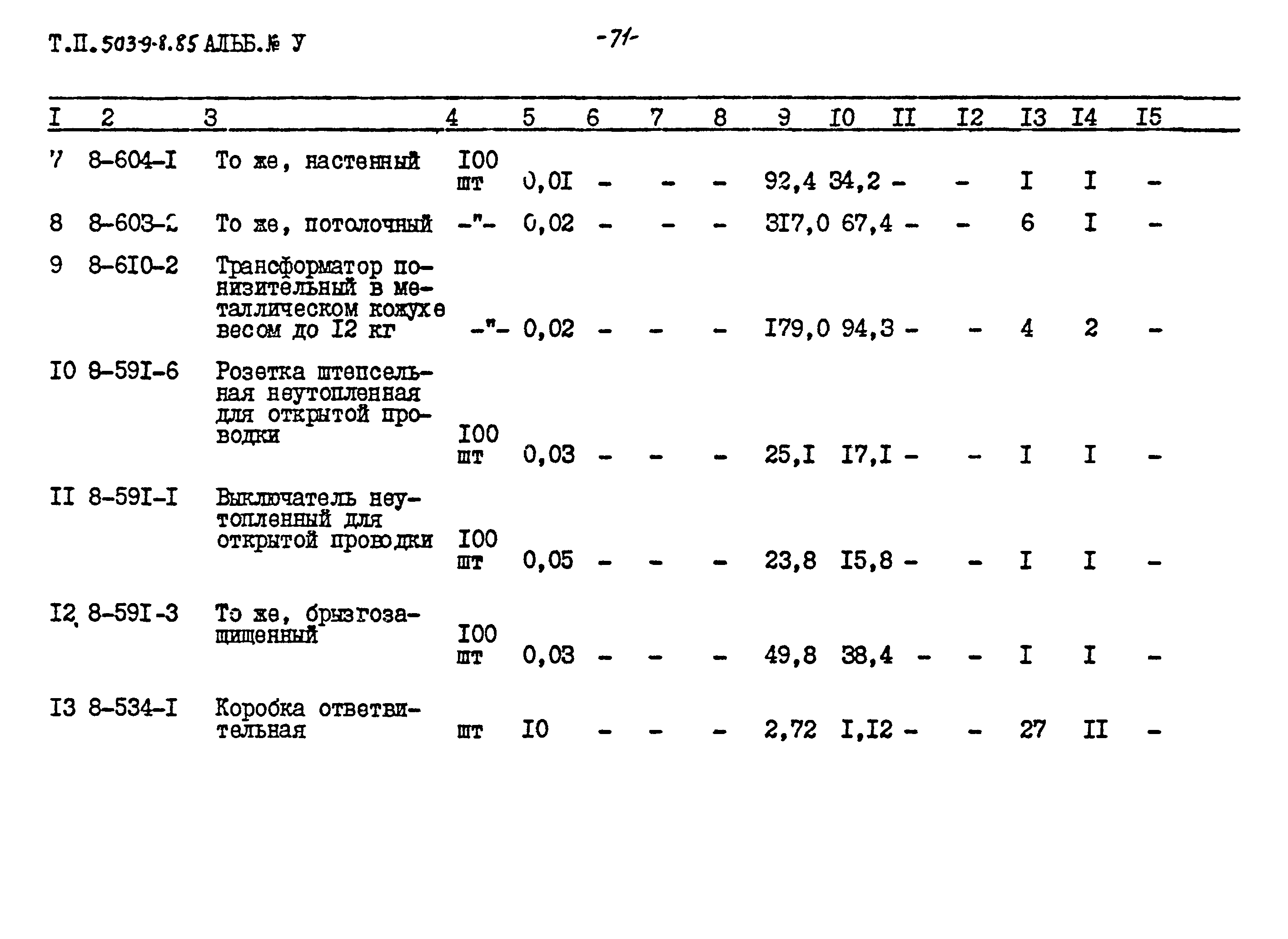 Типовой проект 503-9-8.85