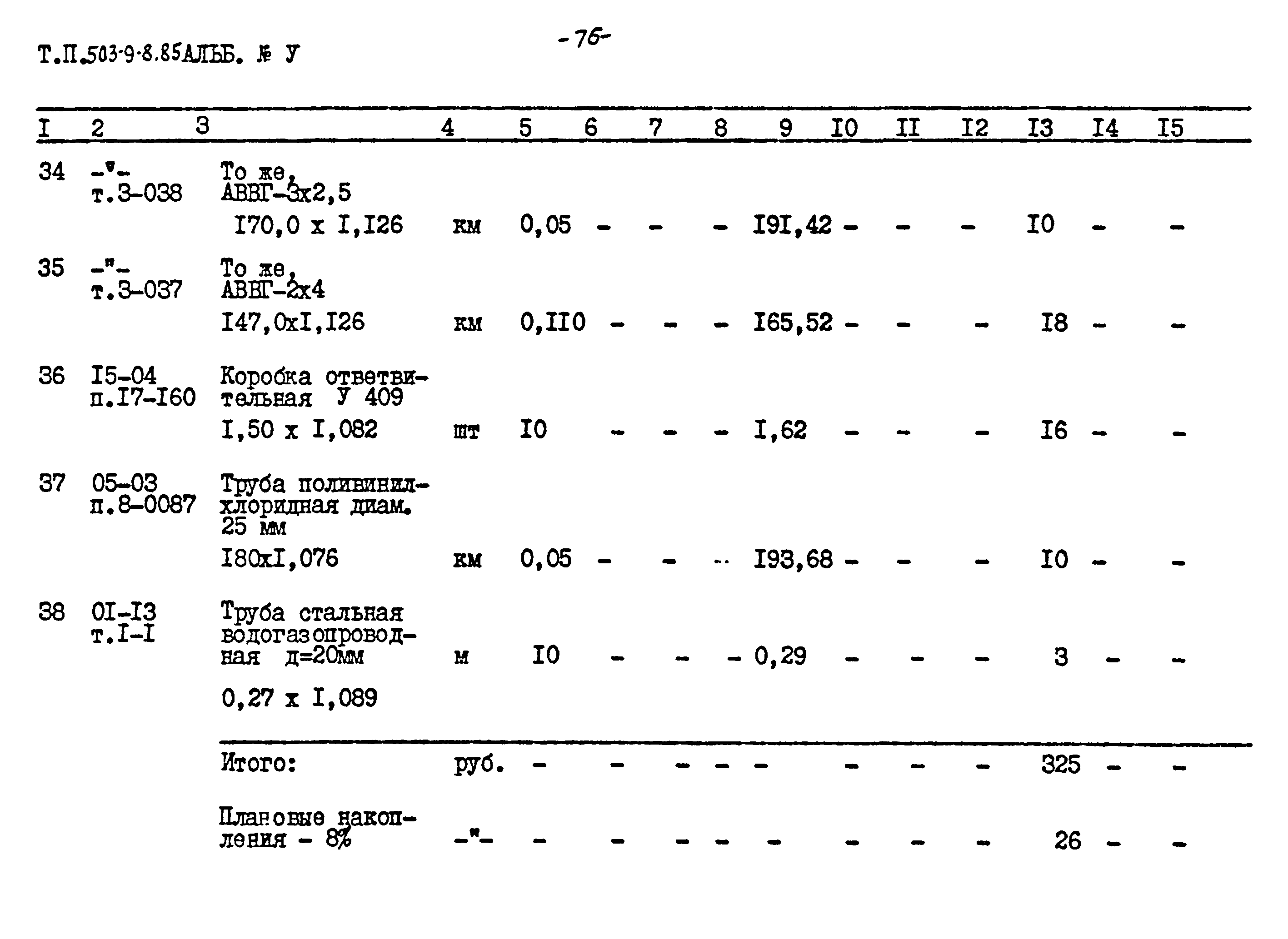 Типовой проект 503-9-8.85