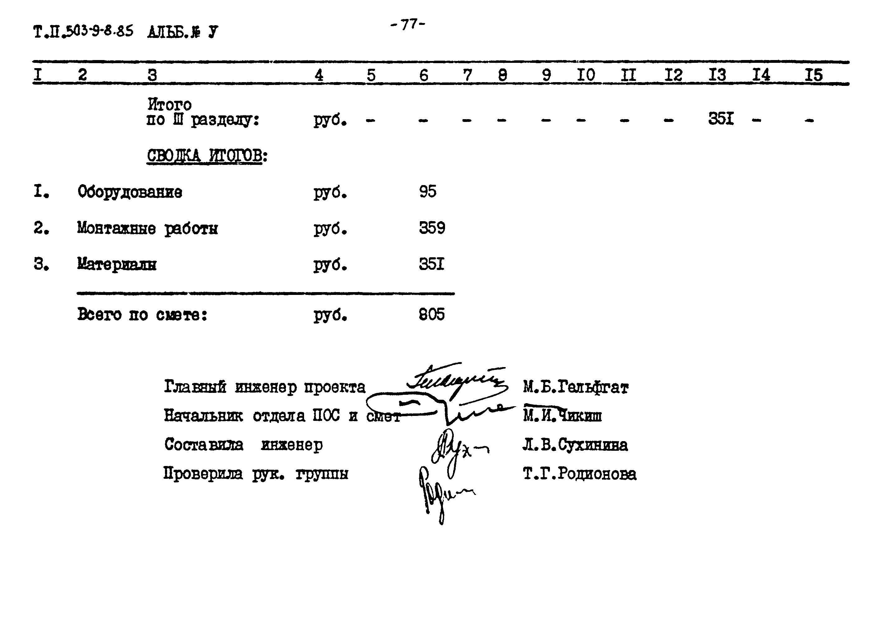 Типовой проект 503-9-8.85