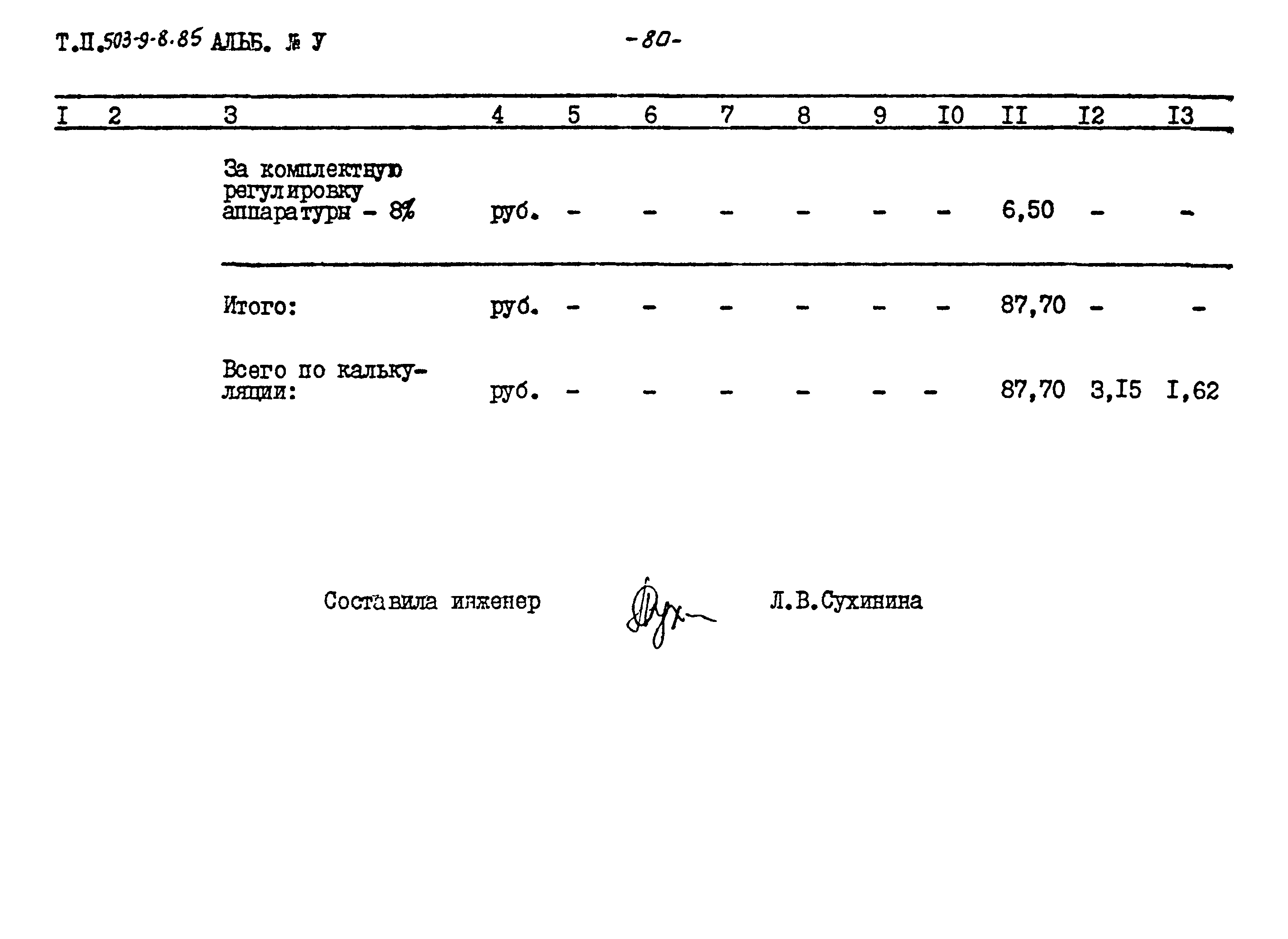 Типовой проект 503-9-8.85