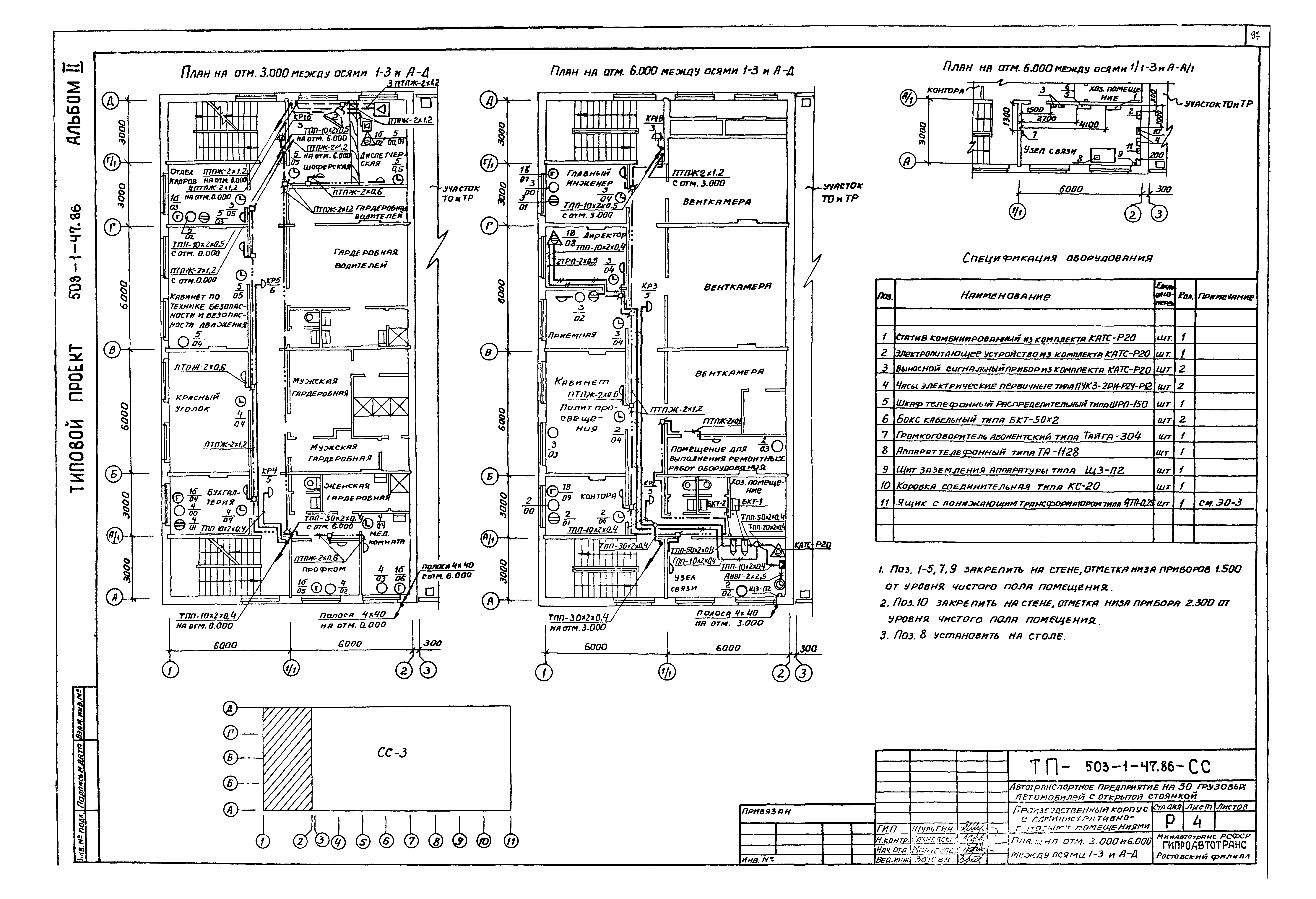 Скачать Типовой проект 503-1-47.86 Альбом II. Отопление, вентиляция.  Внутренние водопровод и канализация. Силовое электрооборудование.  Электрическое освещение. Автоматизация. Связь и сигнализация.  Охранно-пожарная сигнализация