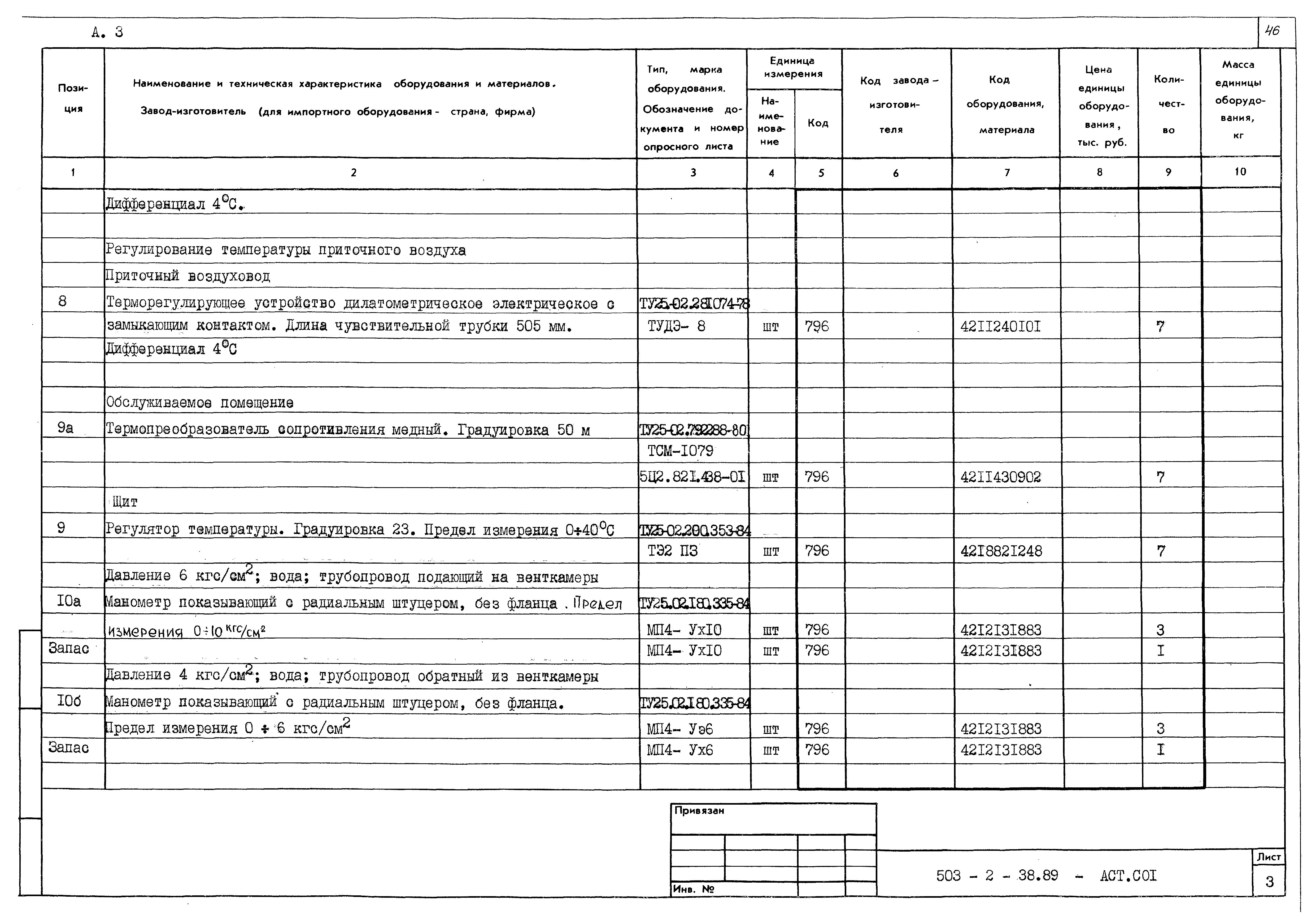 Типовой проект 503-2-38.89