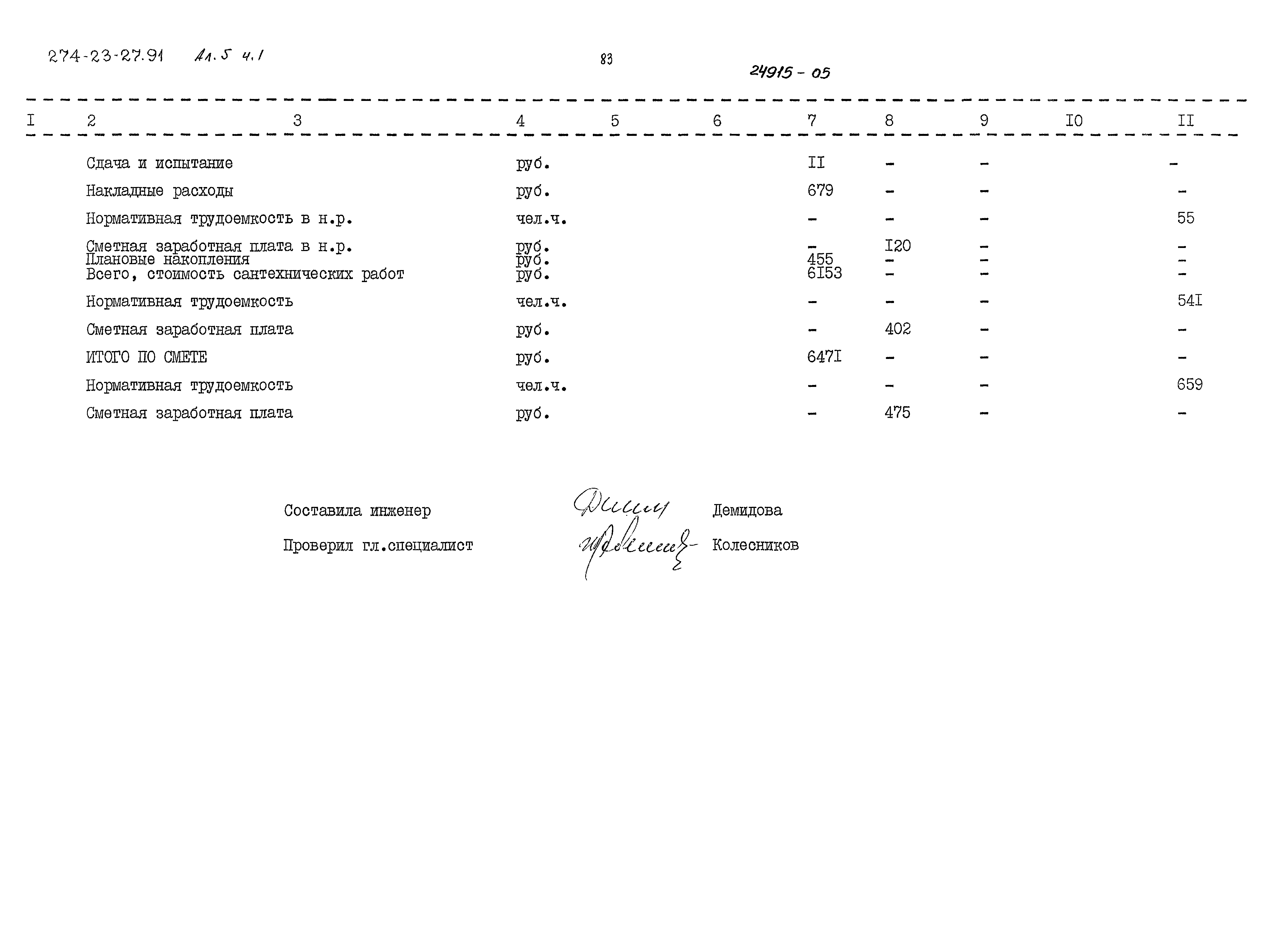 Типовой проект 274-23-27.91