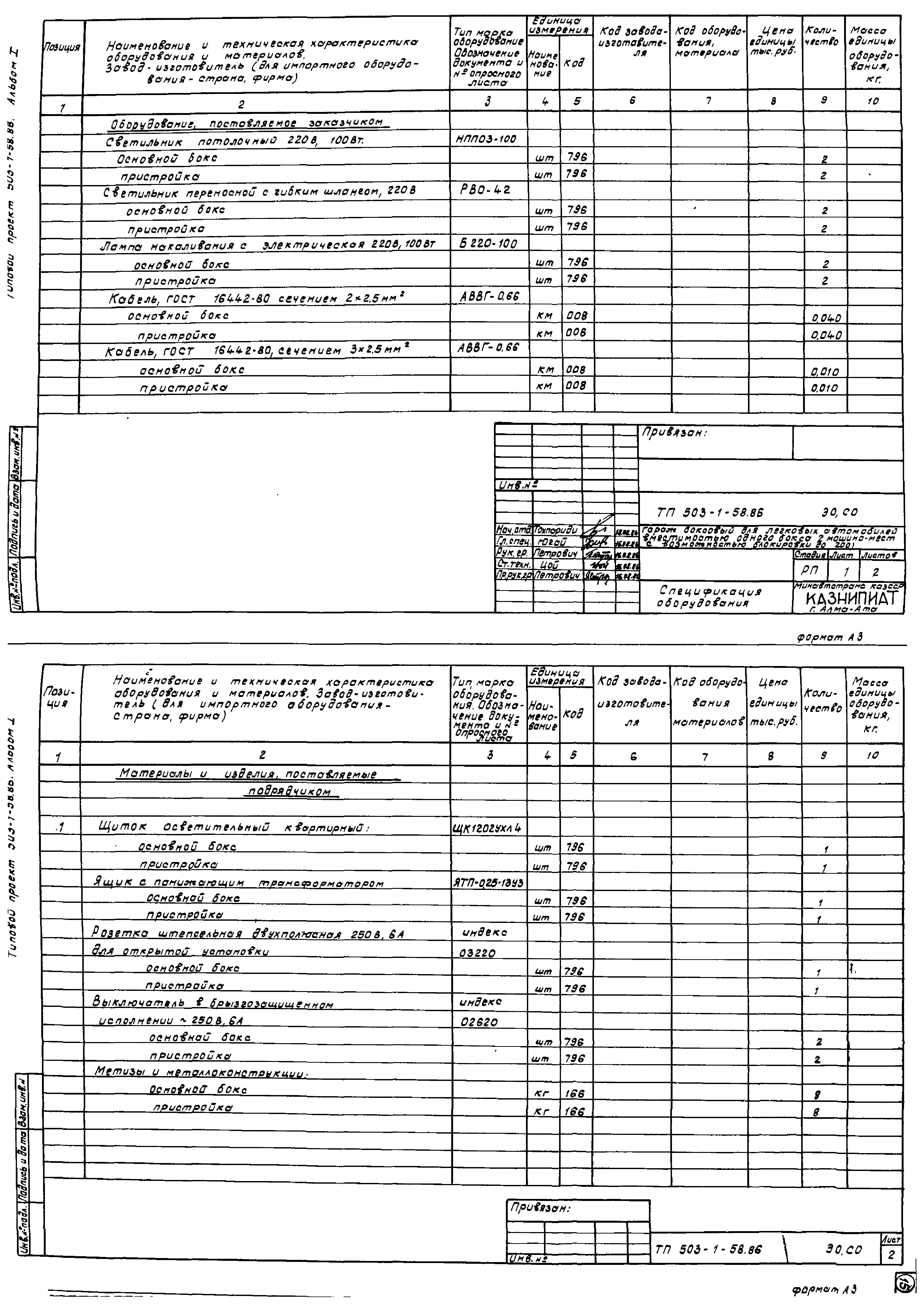 Типовой проект 503-1-58.86