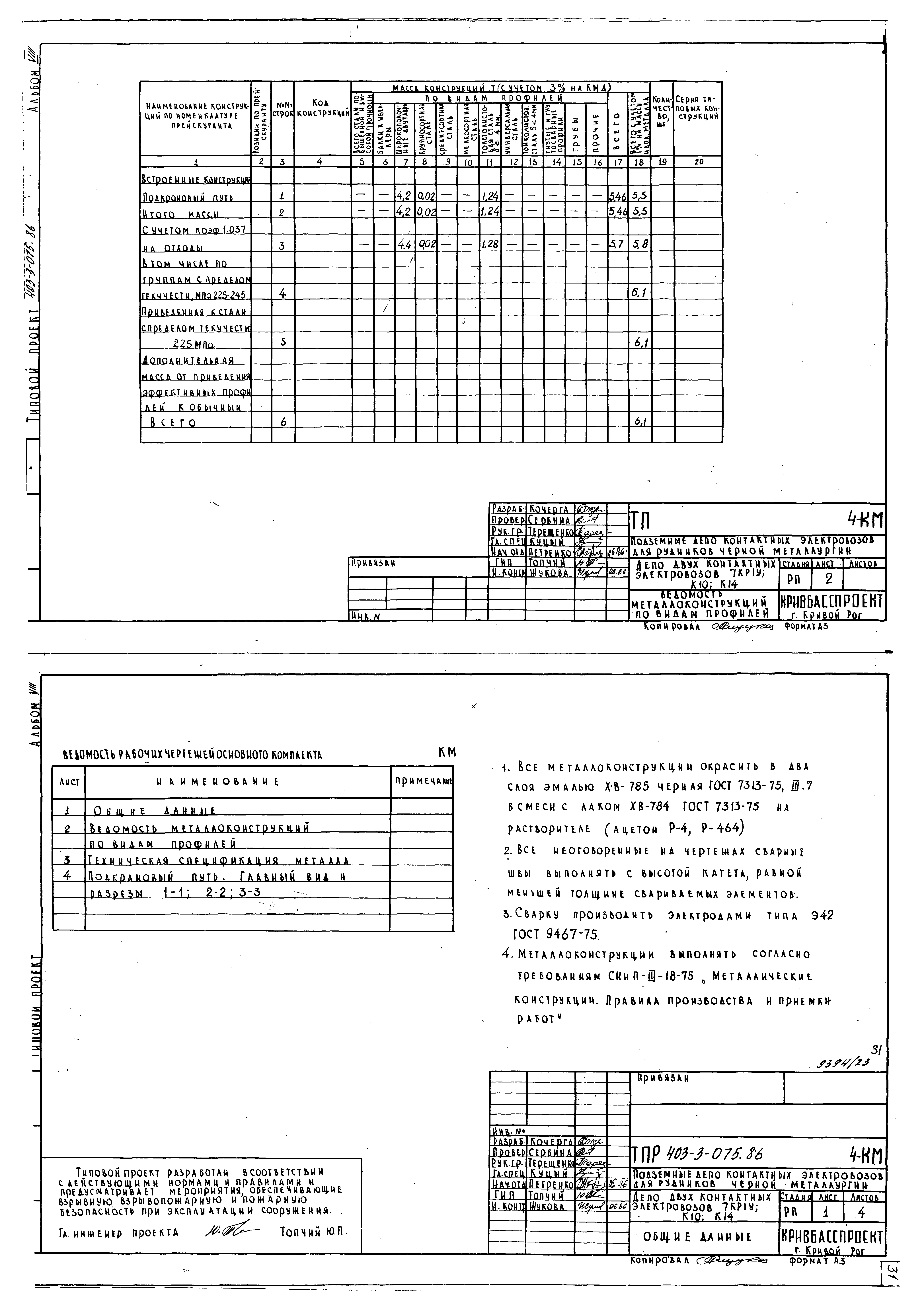 Типовые проектные решения 403-3-075.86