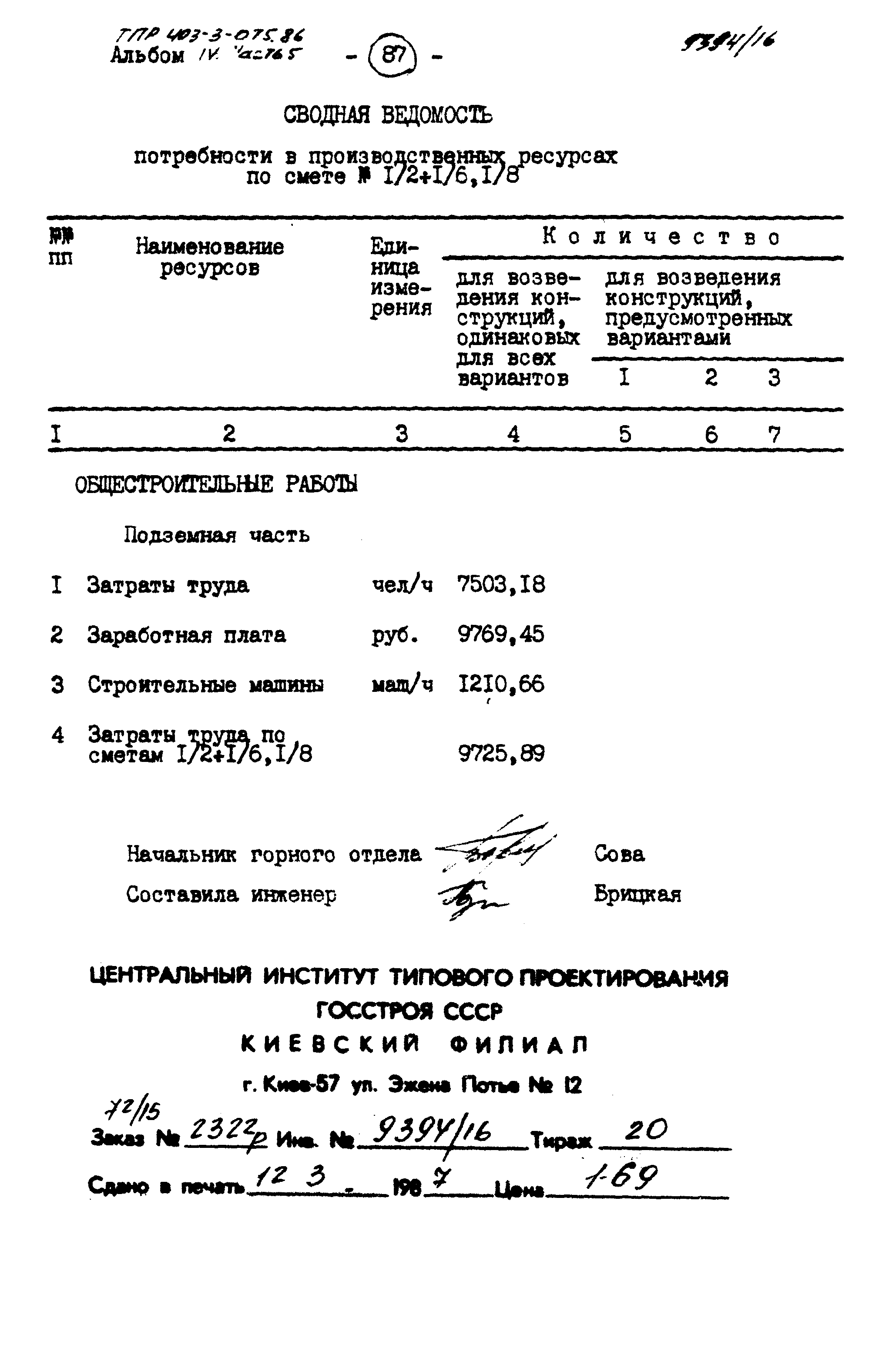 Типовые проектные решения 403-3-075.86