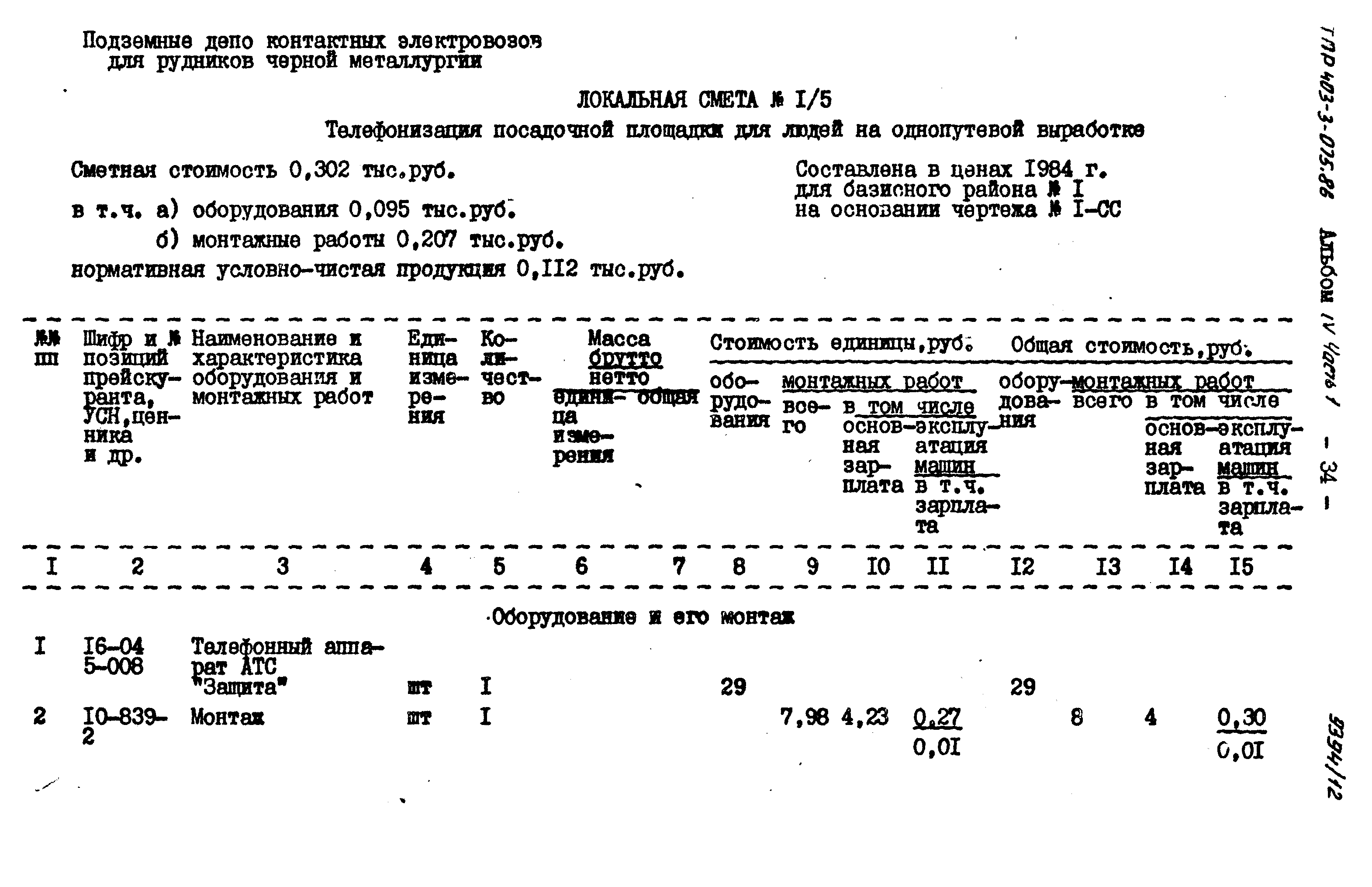 Типовые проектные решения 403-3-075.86