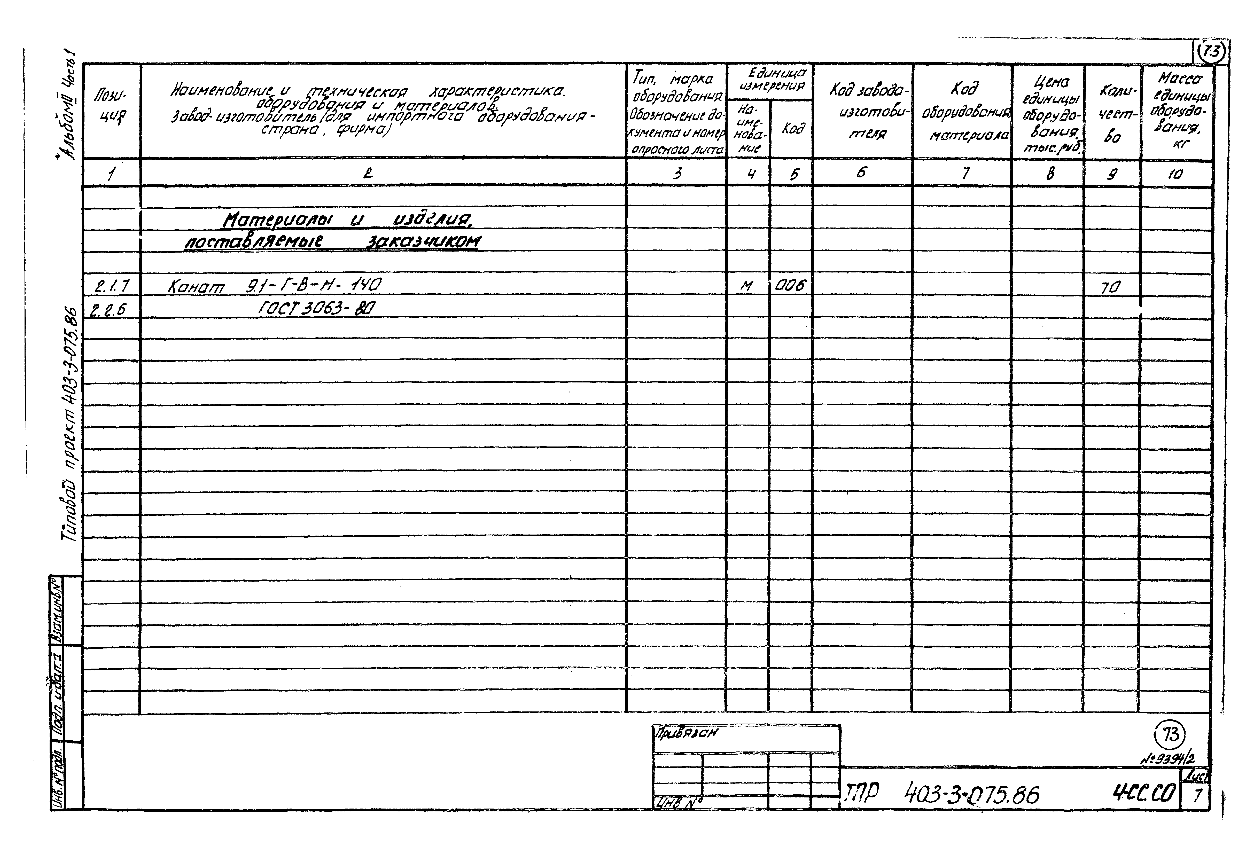 Типовые проектные решения 403-3-075.86