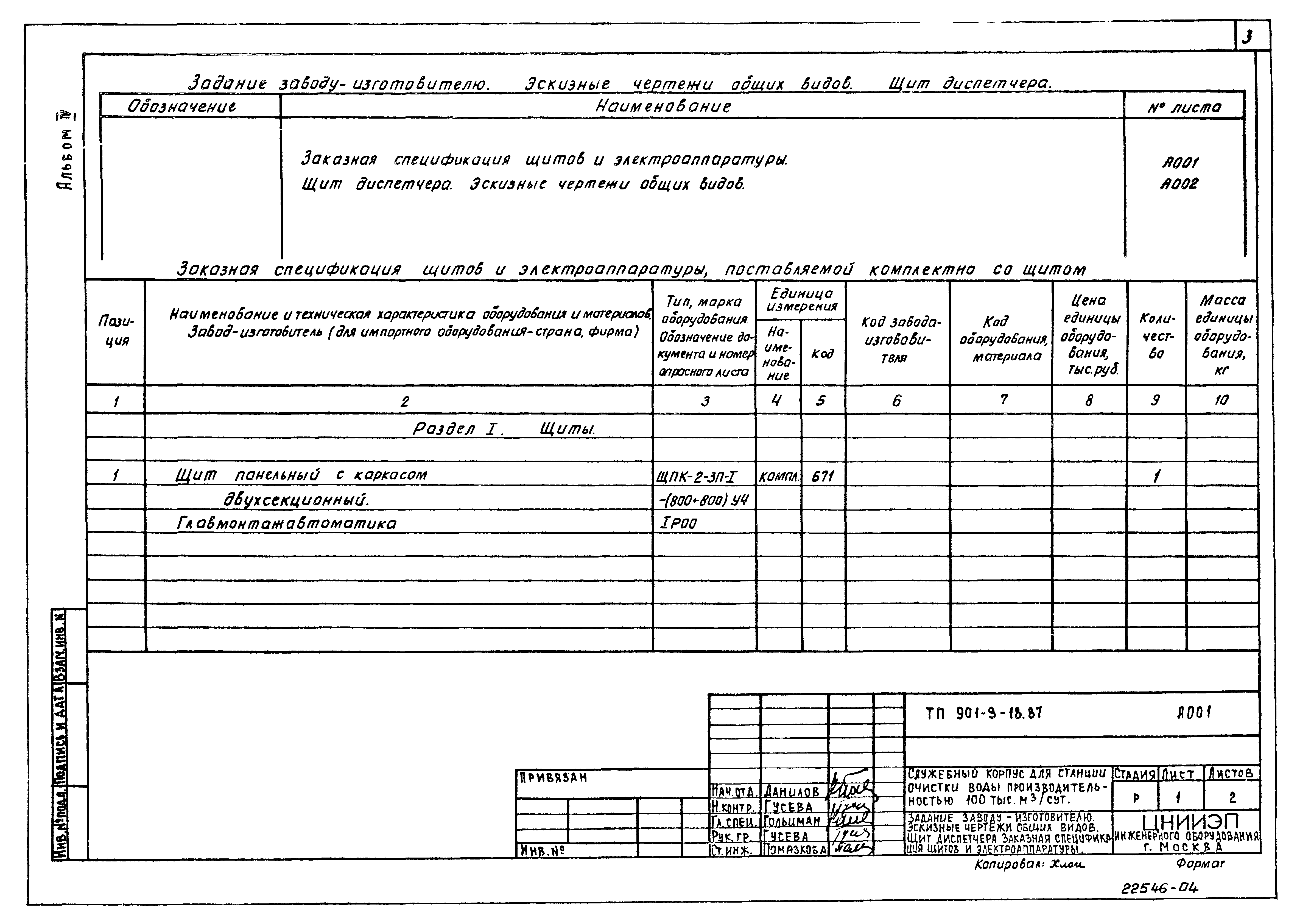 Типовой проект 901-9-18.87