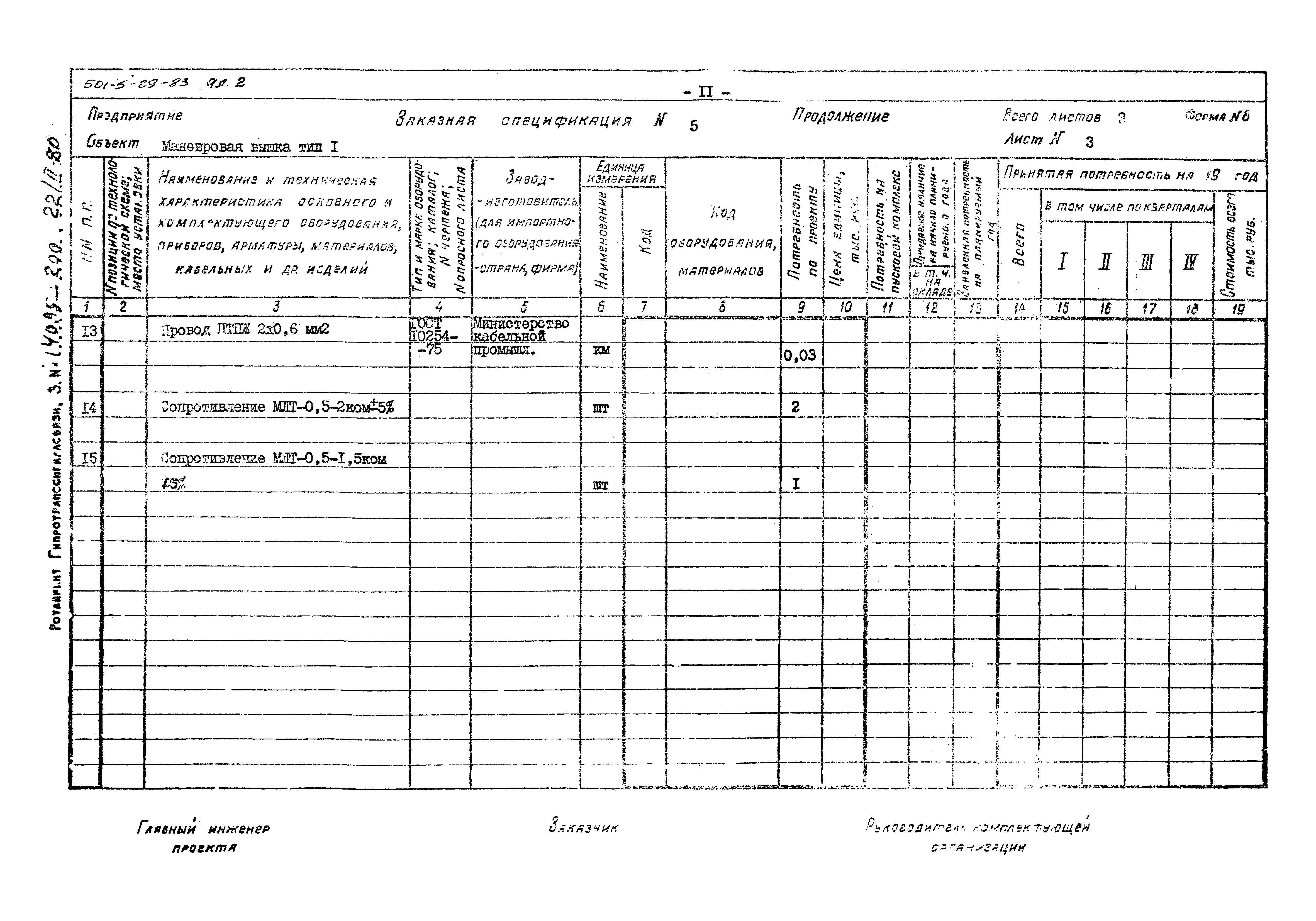 Типовой проект 501-5-29.83