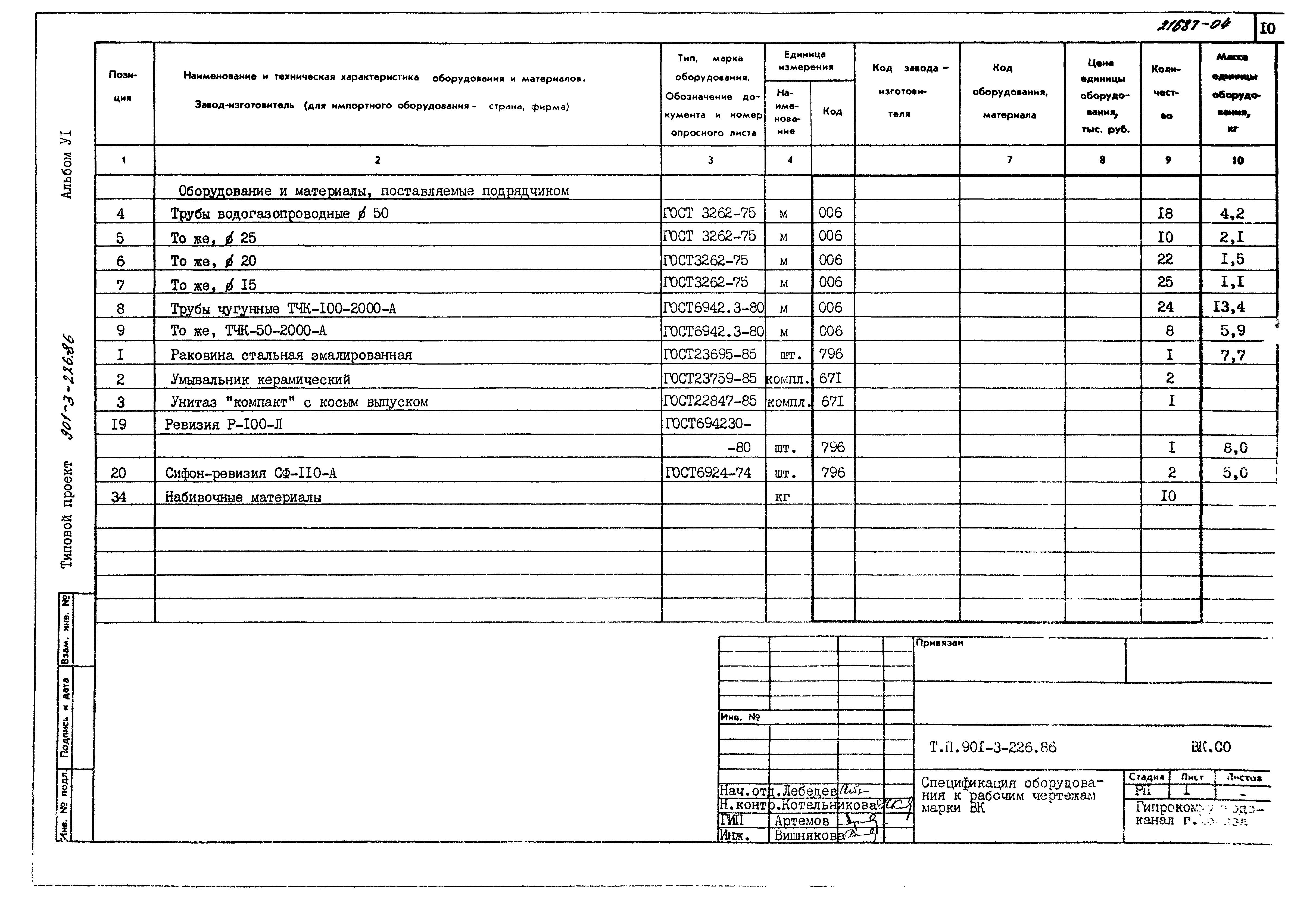 Типовой проект 901-3-226.86