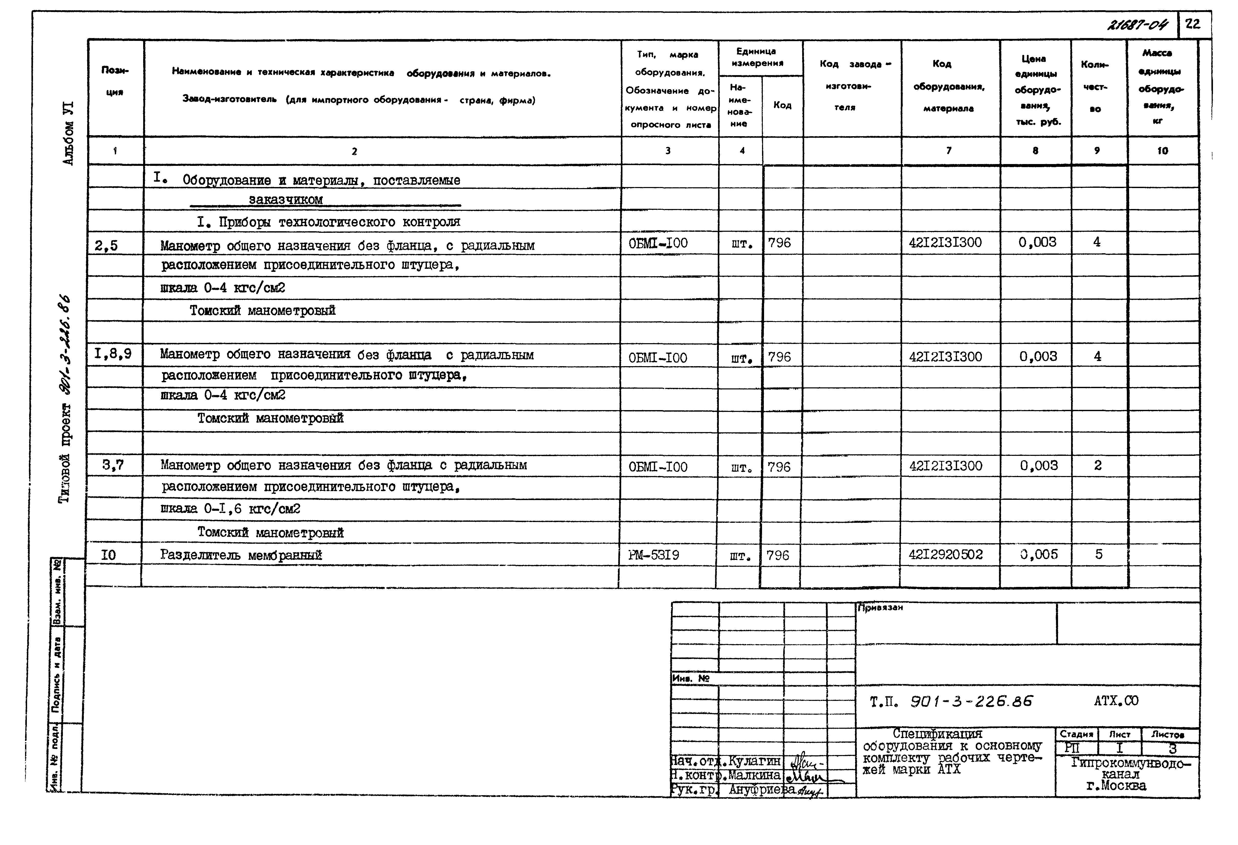 Типовой проект 901-3-226.86