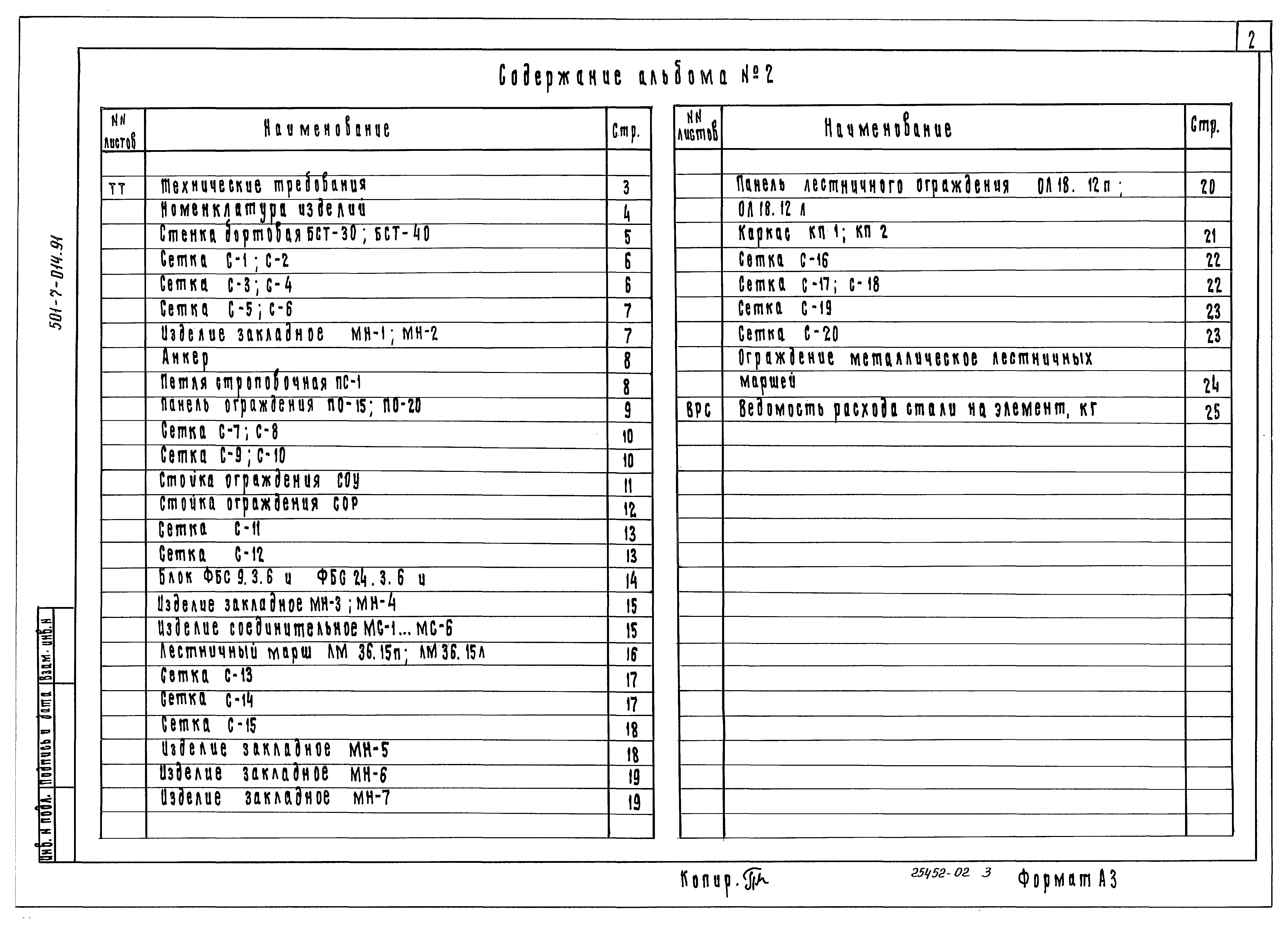 Типовые проектные решения 501-7-014.91