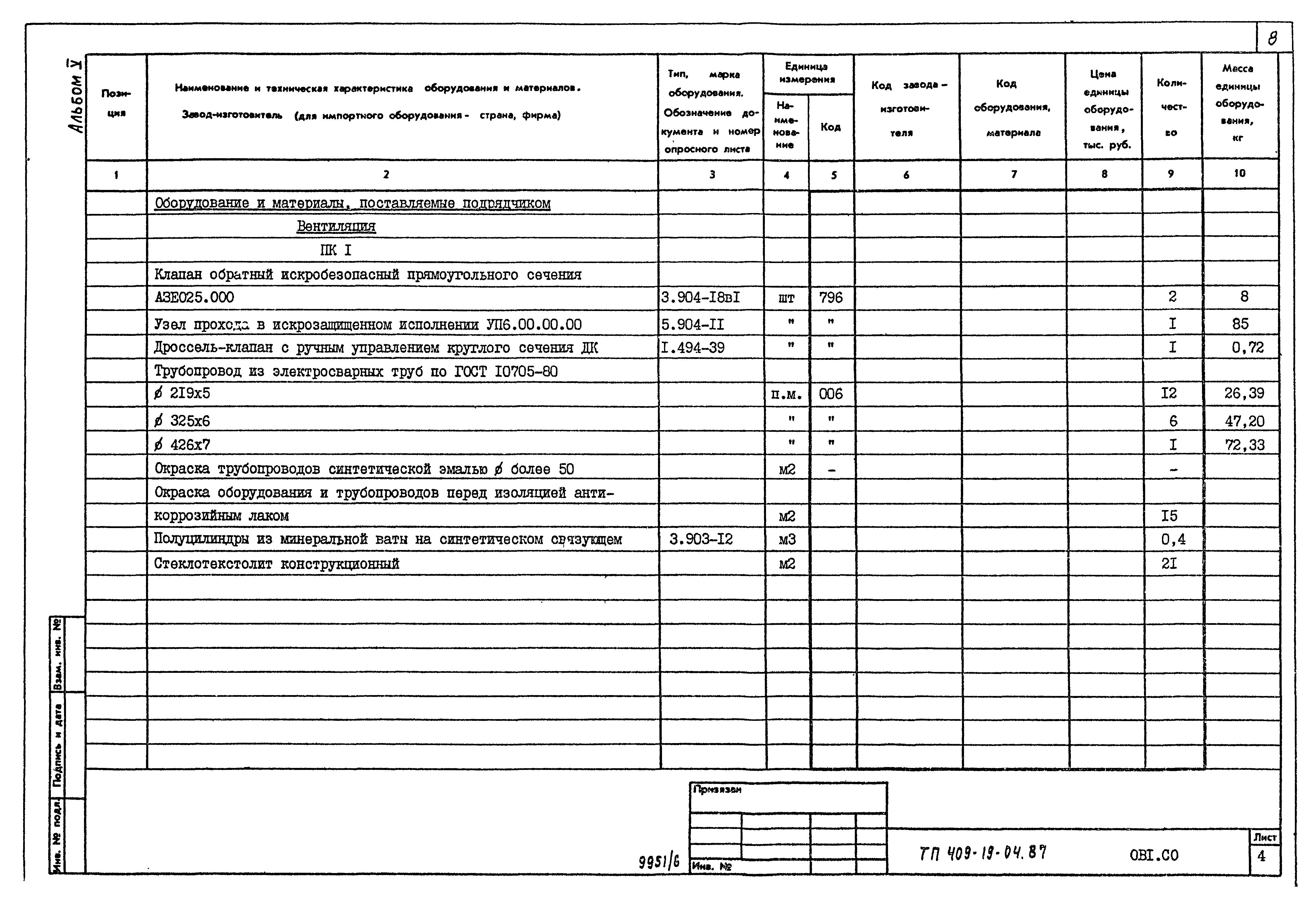 Типовые проектные решения 409-19-04.87