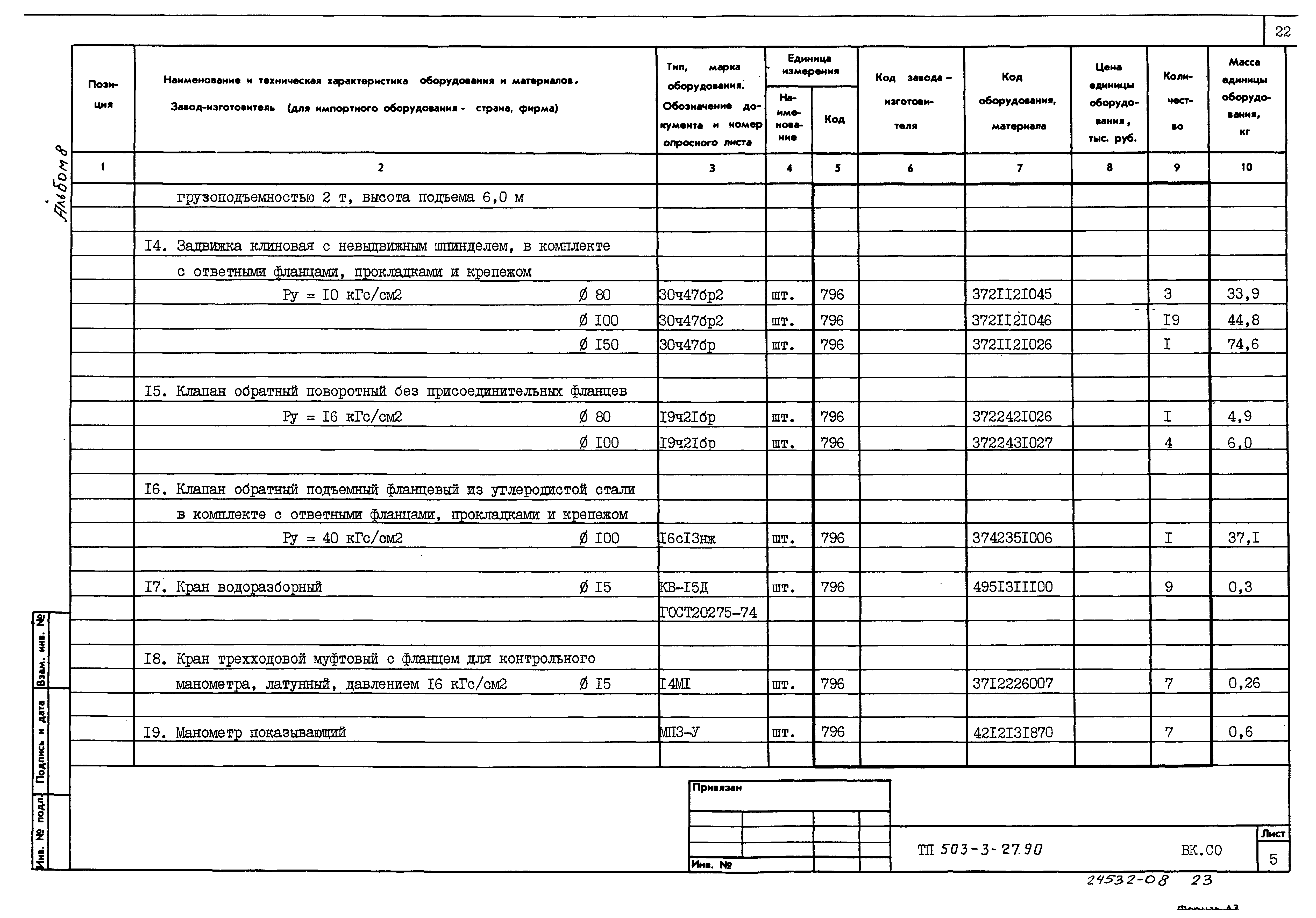 Типовой проект 503-3-27.90