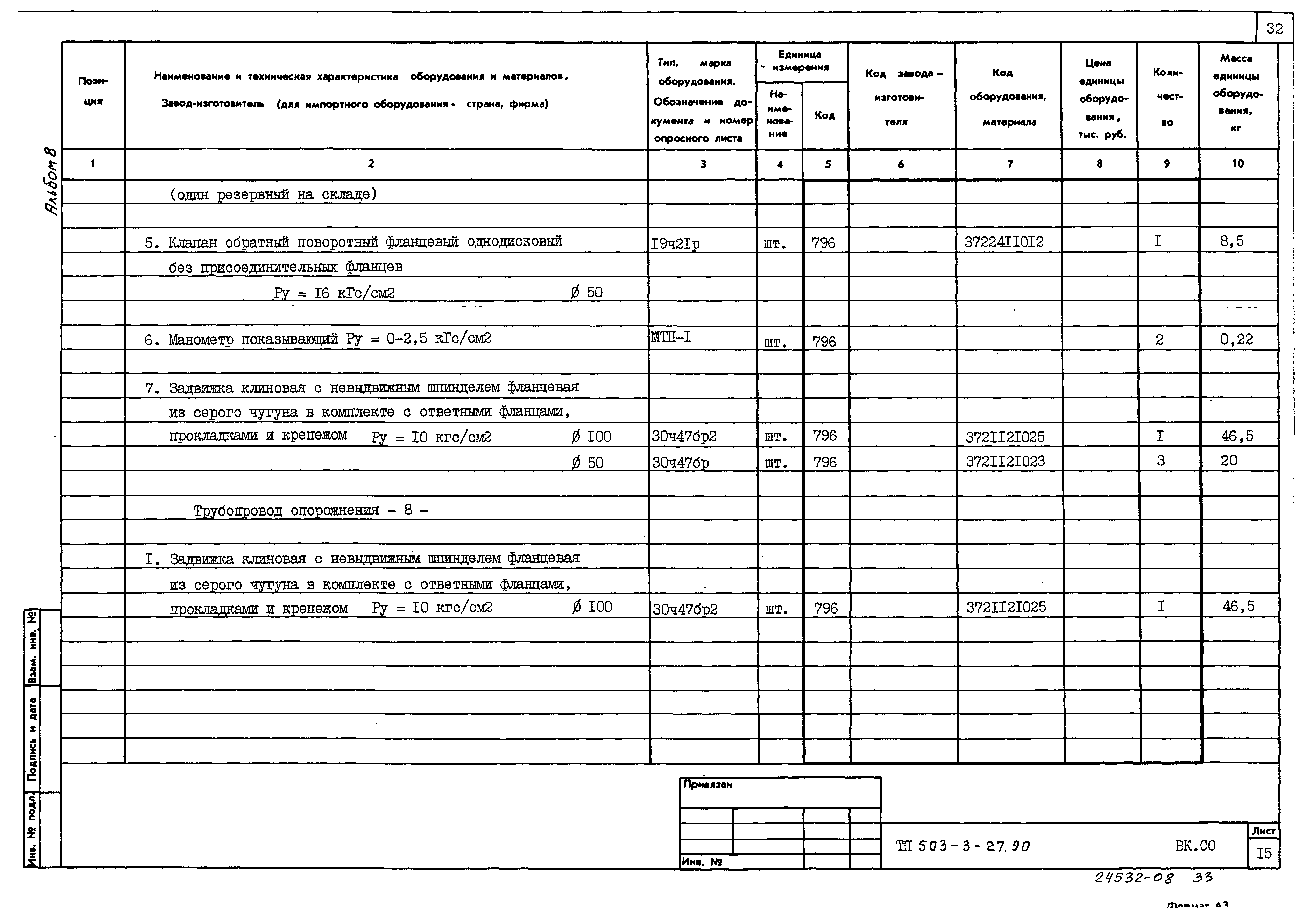 Типовой проект 503-3-27.90