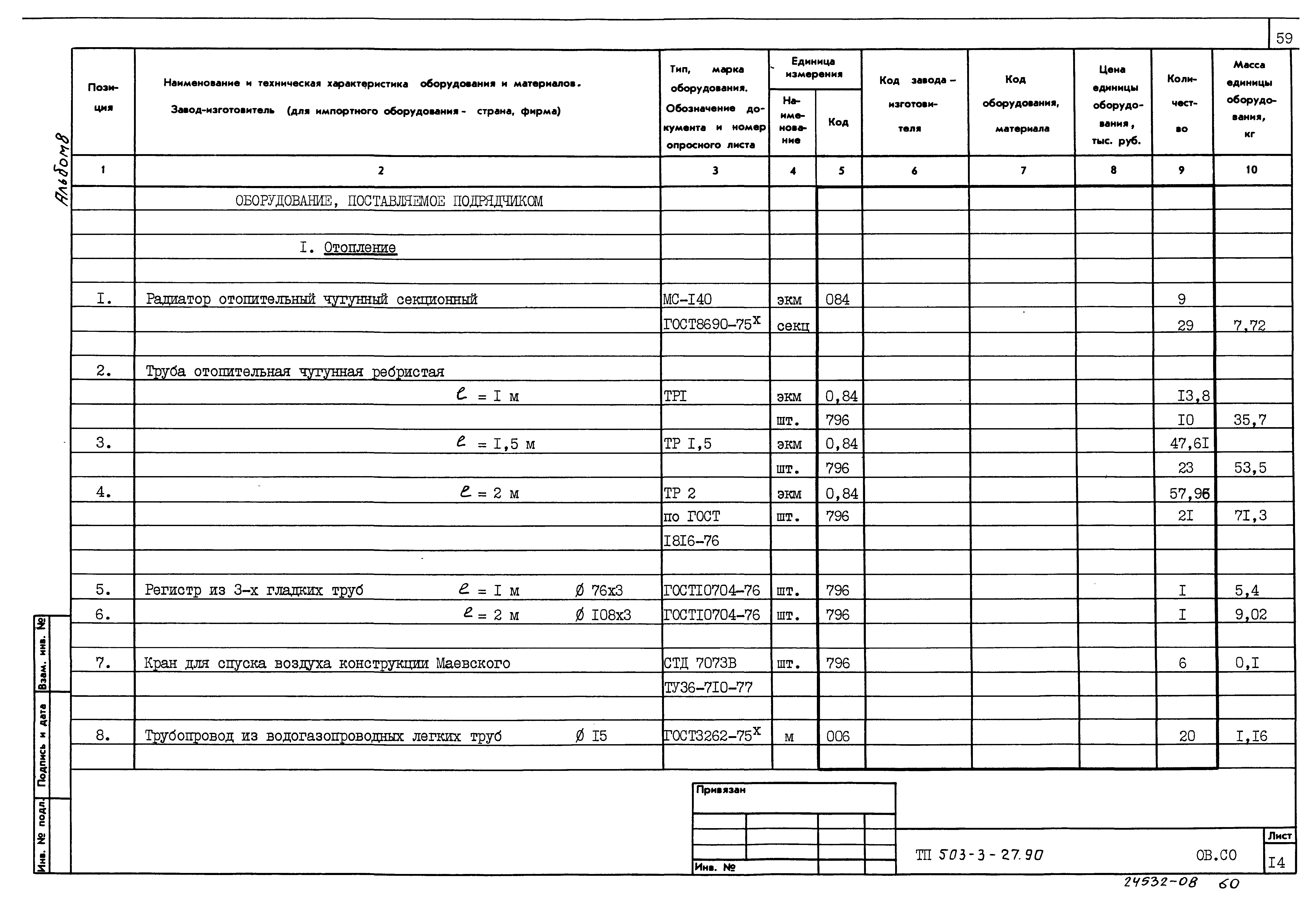 Типовой проект 503-3-27.90