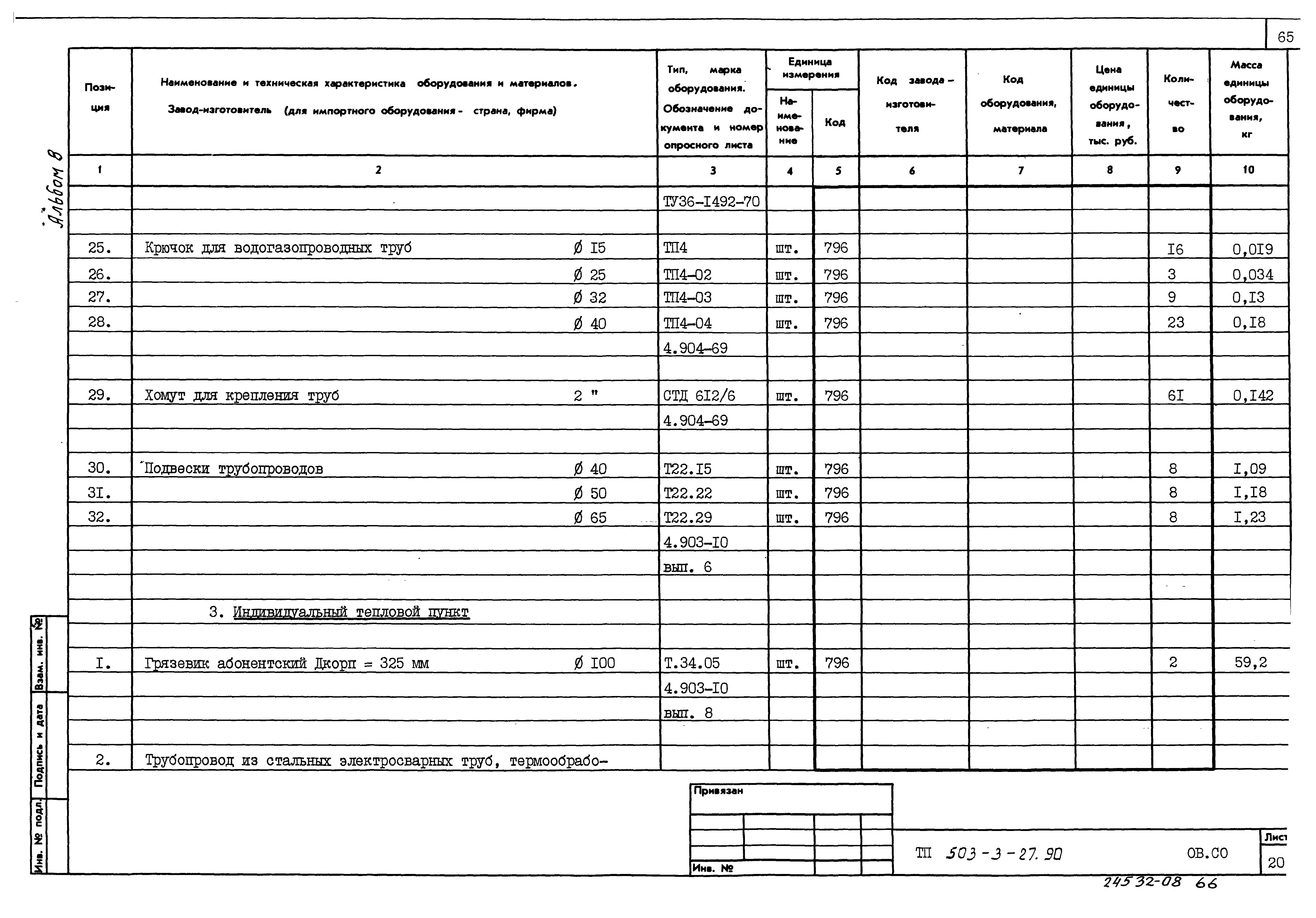 Типовой проект 503-3-27.90