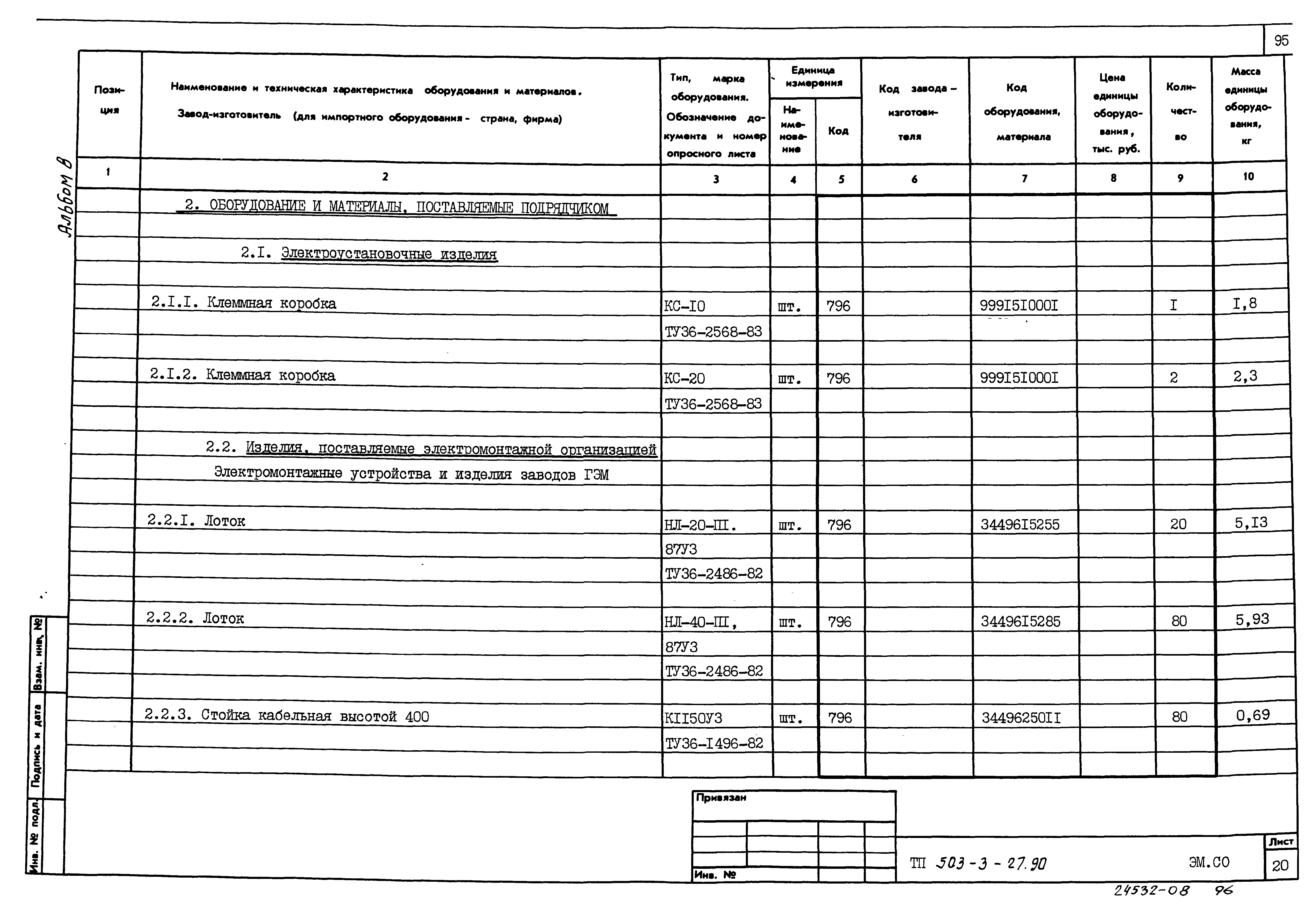 Типовой проект 503-3-27.90