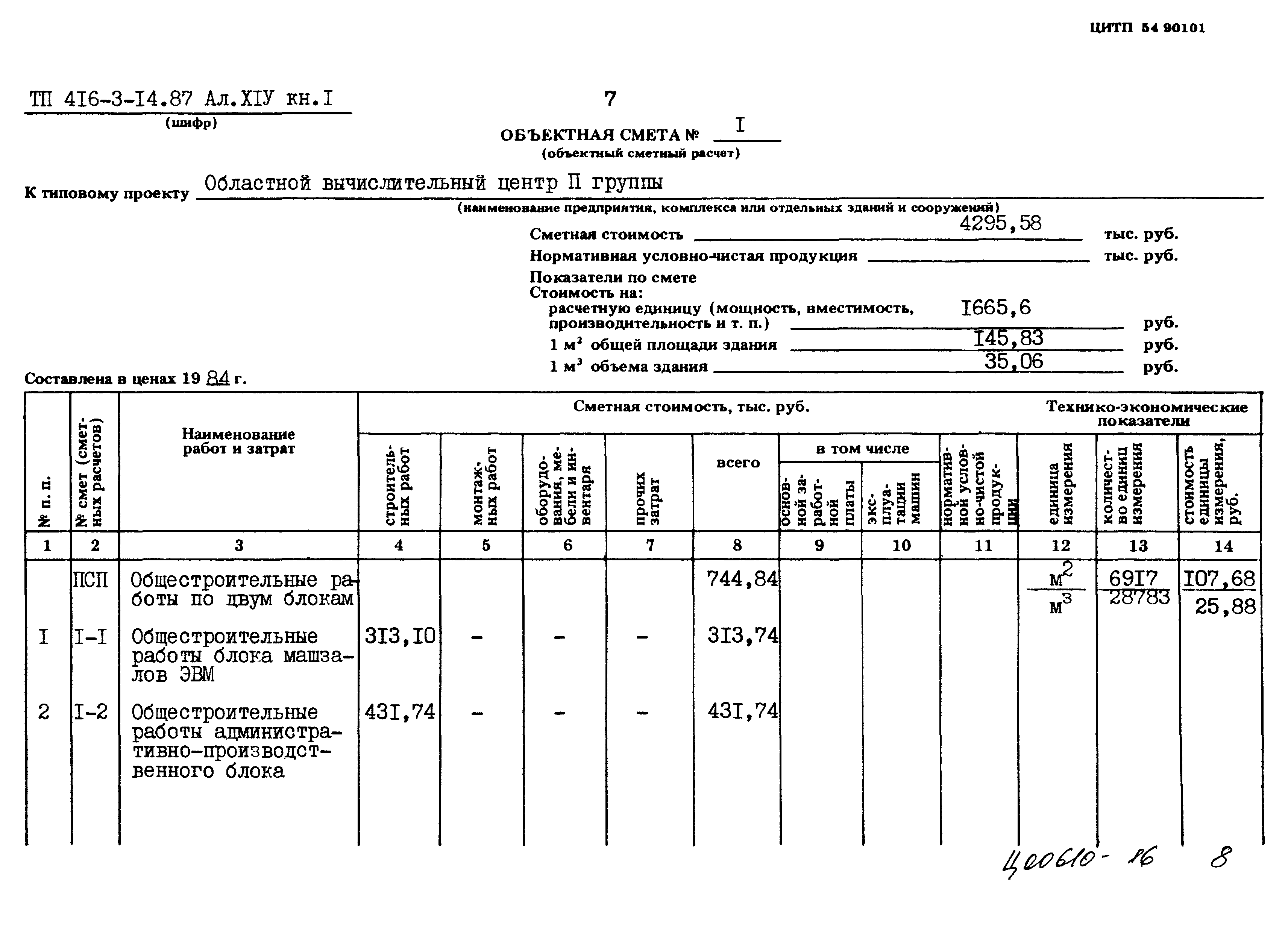 Типовой проект 416-3-14.87