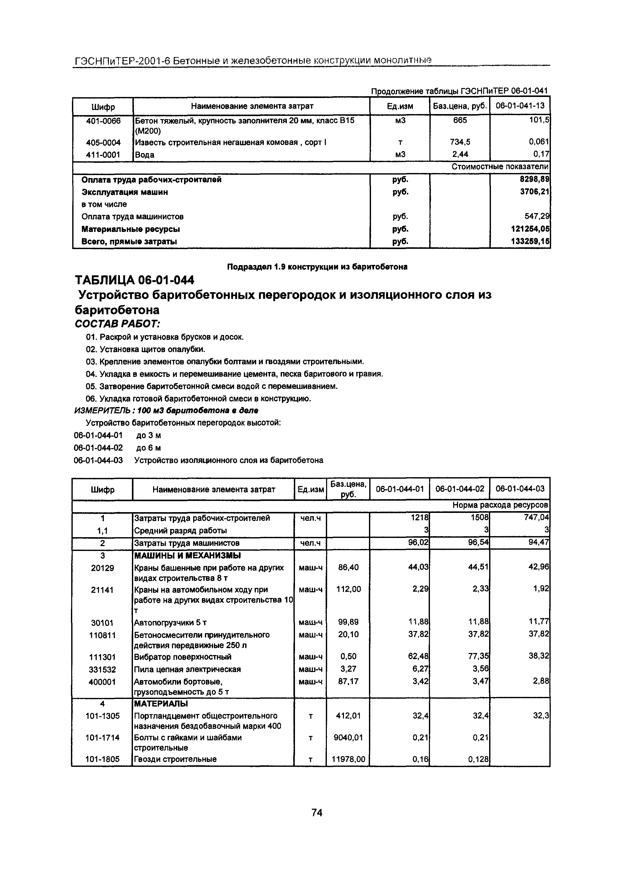 ГЭСНПиТЕР 2001-6 Московской области