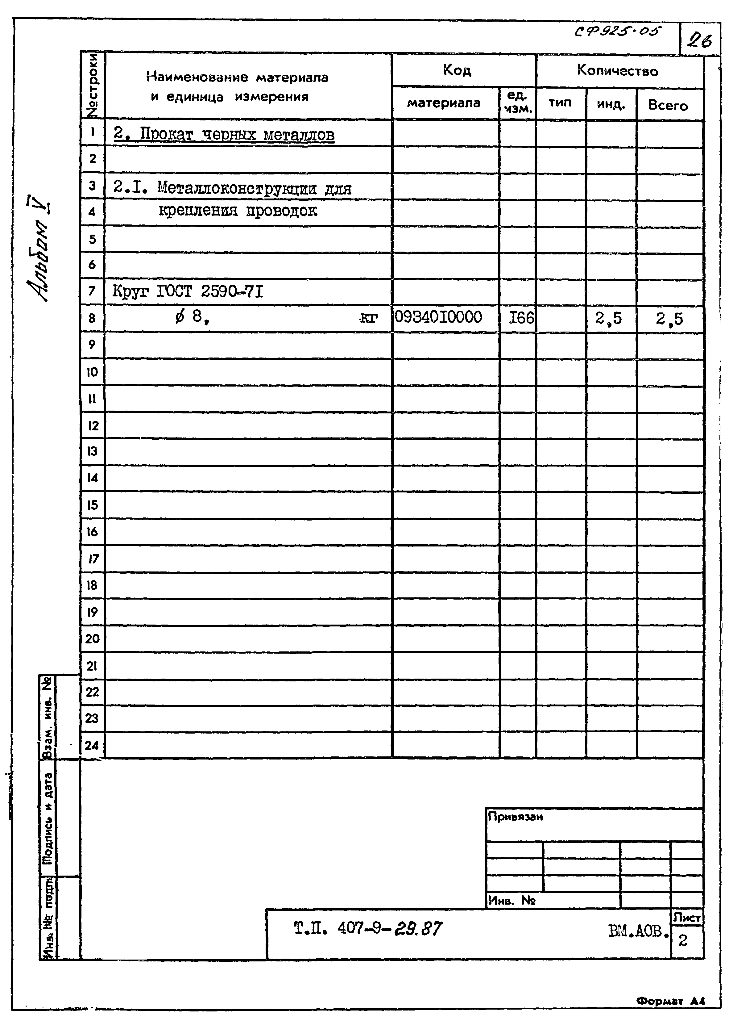 Типовой проект 407-9-29.87