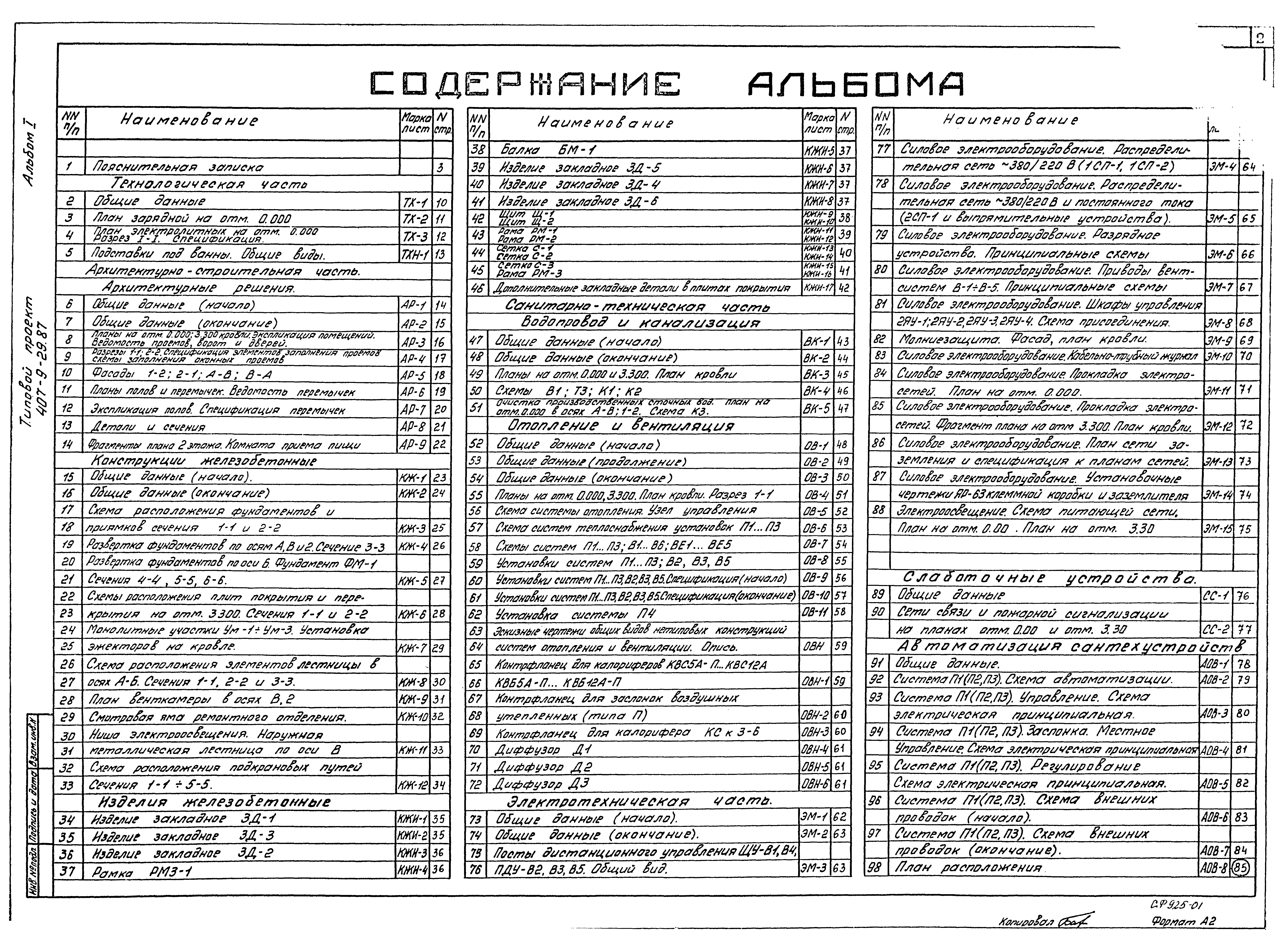 Типовой проект 407-9-29.87