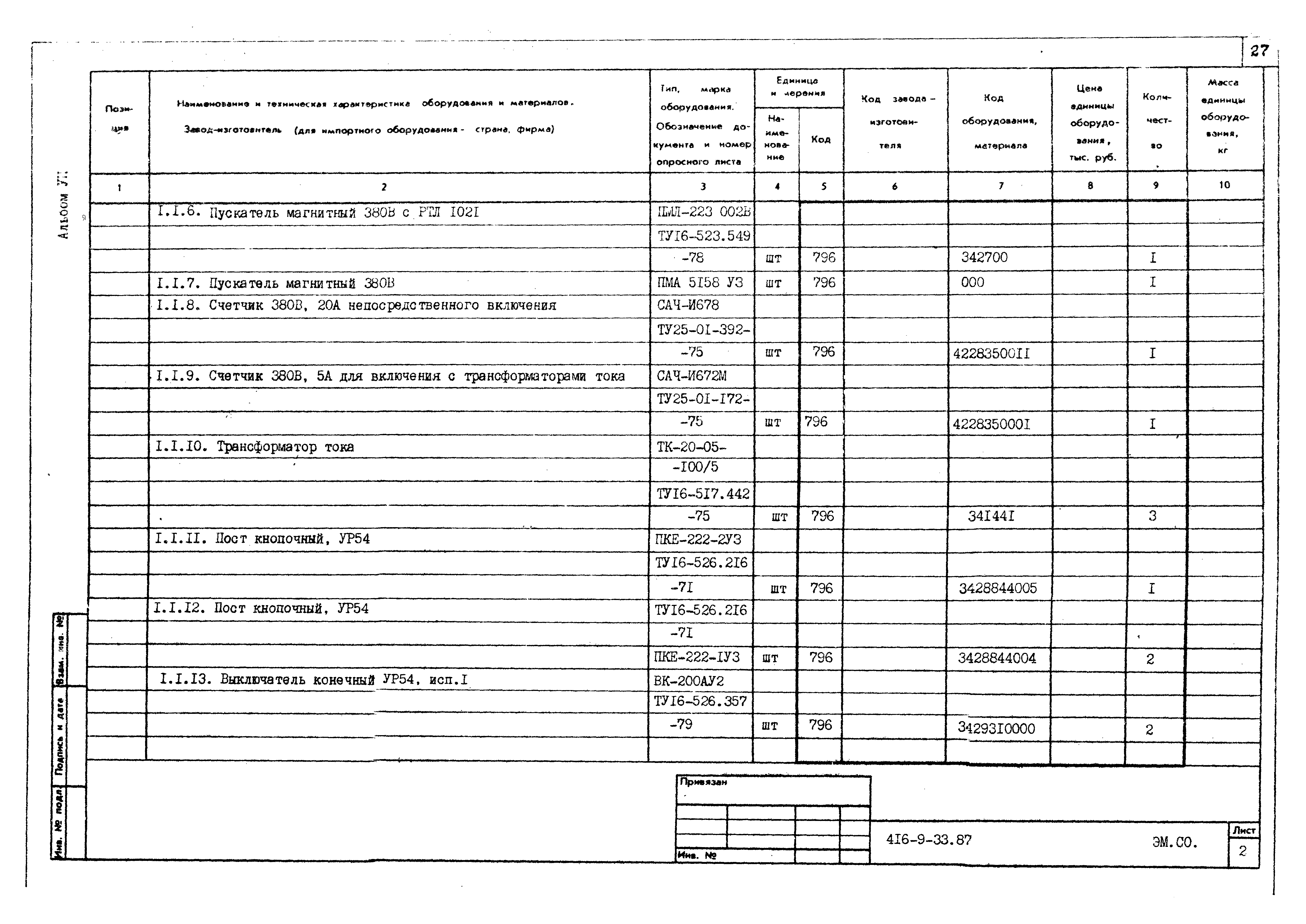 Типовой проект 416-9-33.87